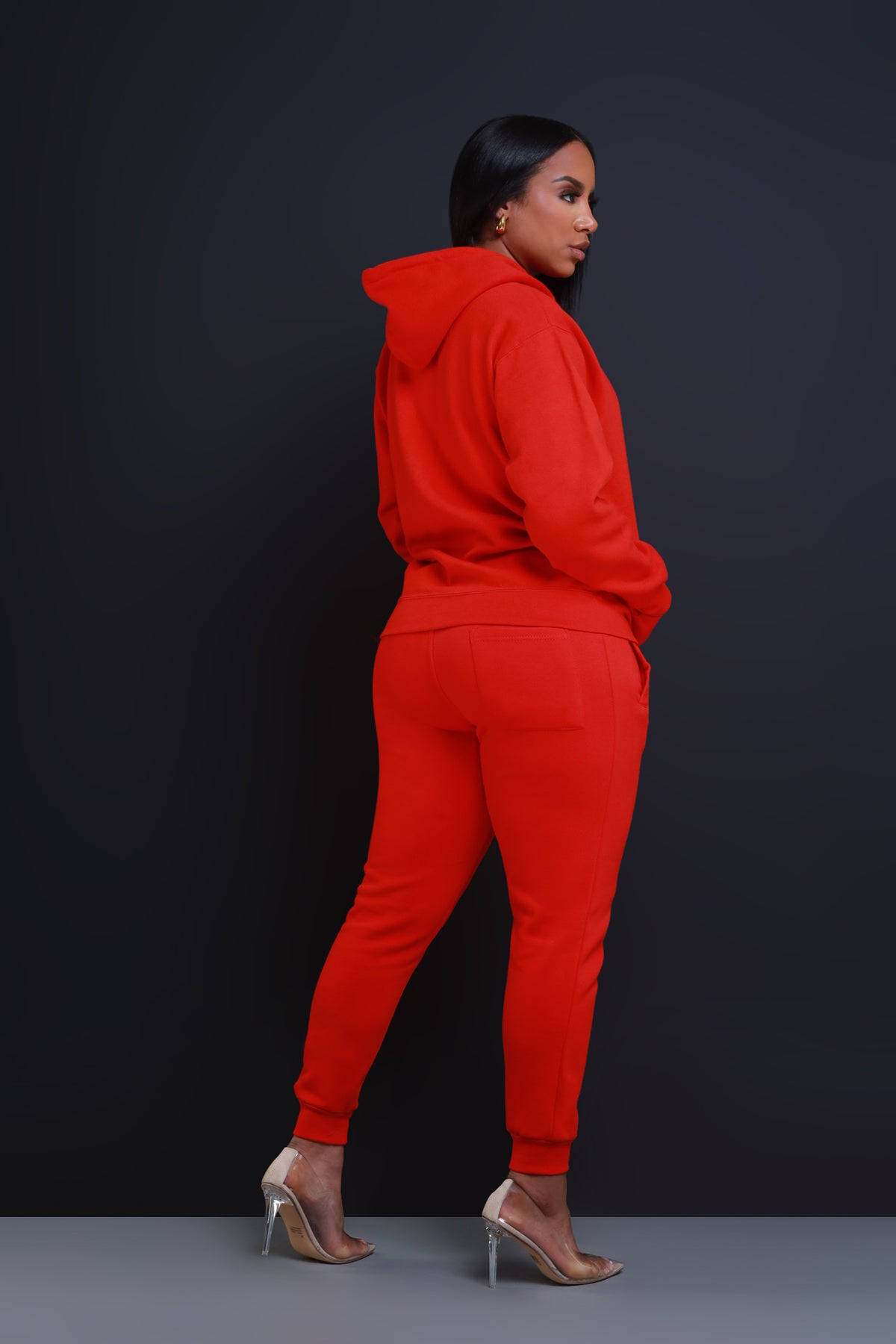 
              State Of Mind Hooded Jogger Set - Red - Swank A Posh
            