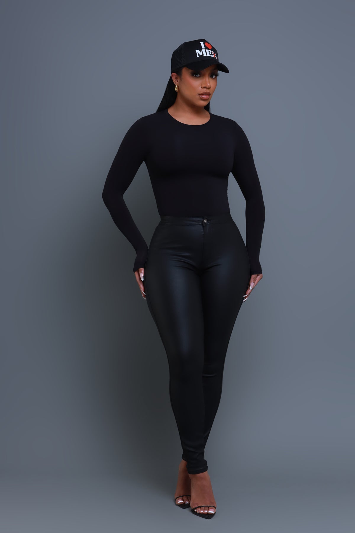 
              Melted Faux Leather High Rise Pants - Black - Swank A Posh
            