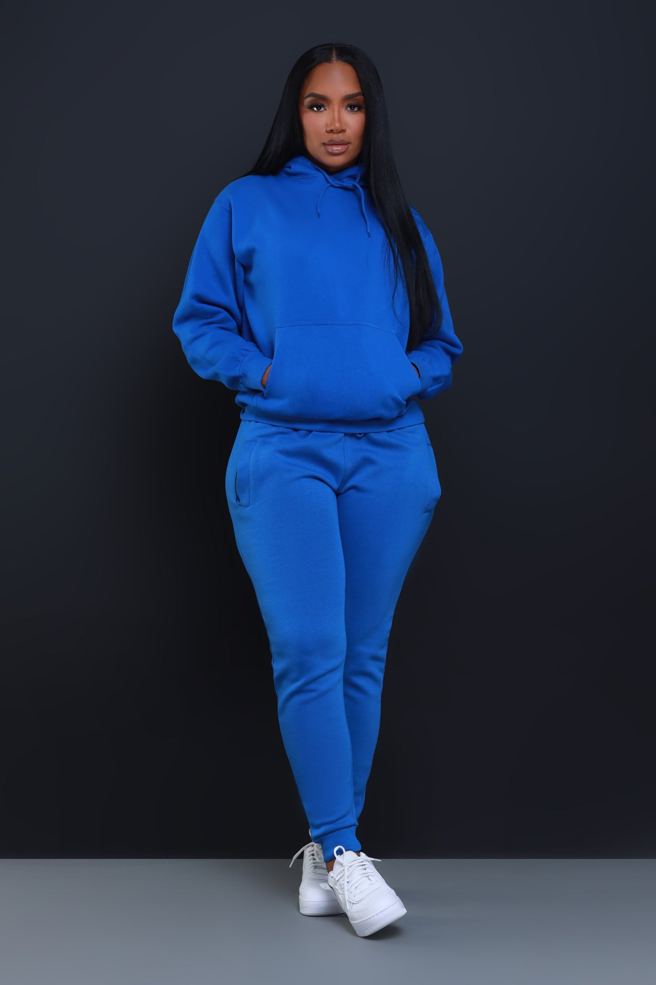 State Of Mind Hooded Jogger Set - Royal Blue - Swank A Posh