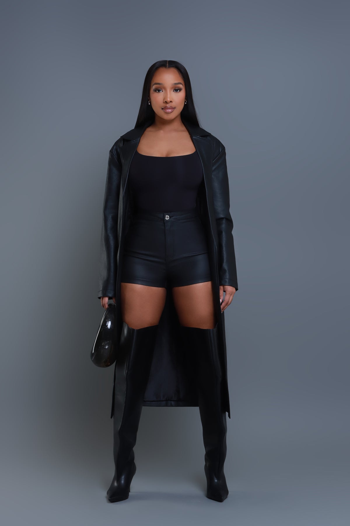 
              Born For This Faux Leather Shorts - Black - Swank A Posh
            