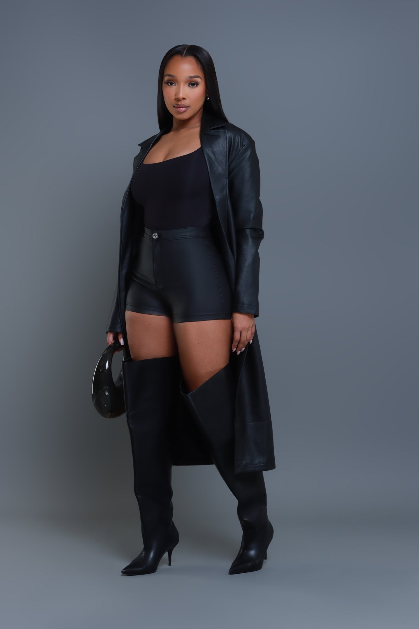 Born For This Faux Leather Shorts - Black | Swank A Posh