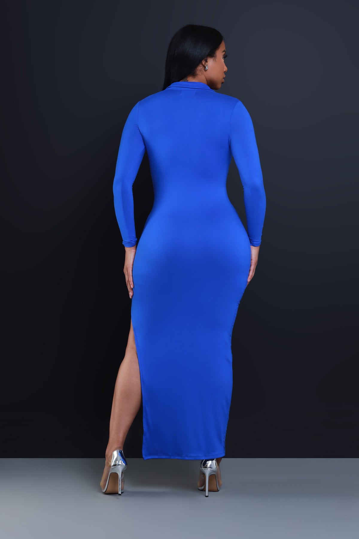 
              Case Closed Long Sleeve Maxi Dress - Royal Blue - Swank A Posh
            