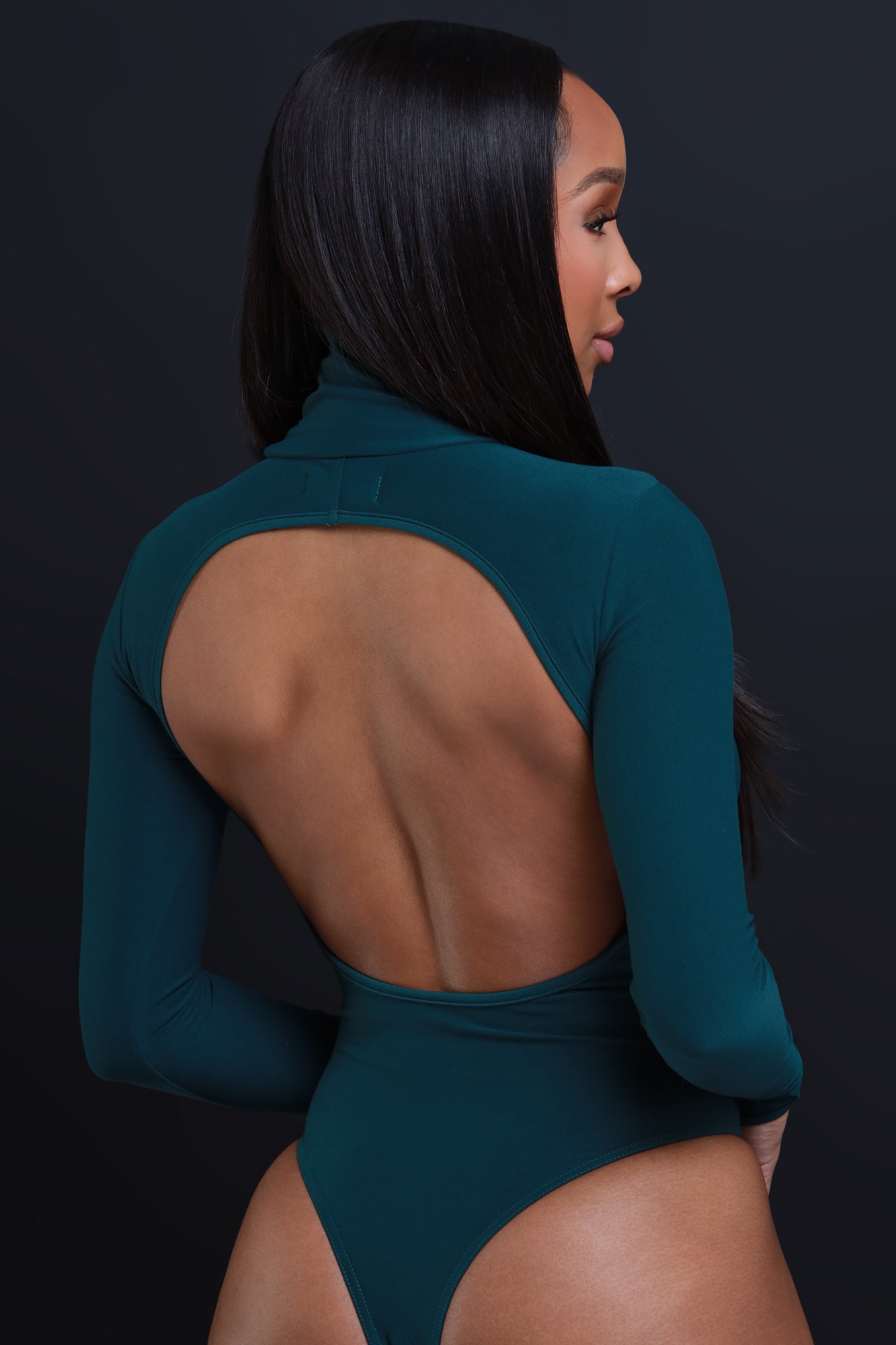 Slow Burn Open Back Bodysuit - Hunter Green - Swank A Posh