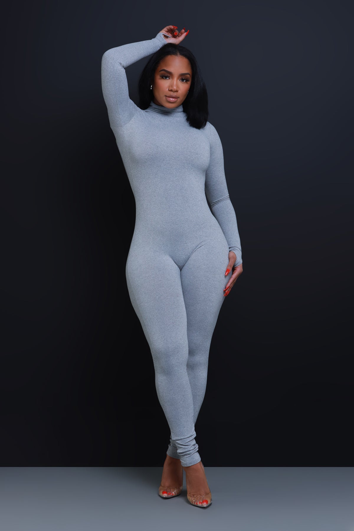 
              After Hours Open Back Jumpsuit - Heather Grey - Swank A Posh
            