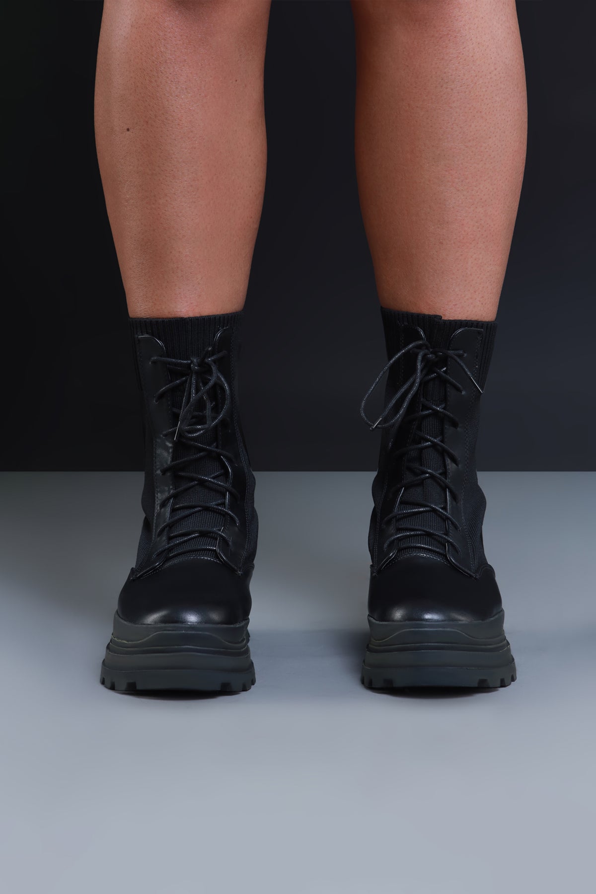 
              Breakdown Faux Leather Ankle Boots - Black - Swank A Posh
            