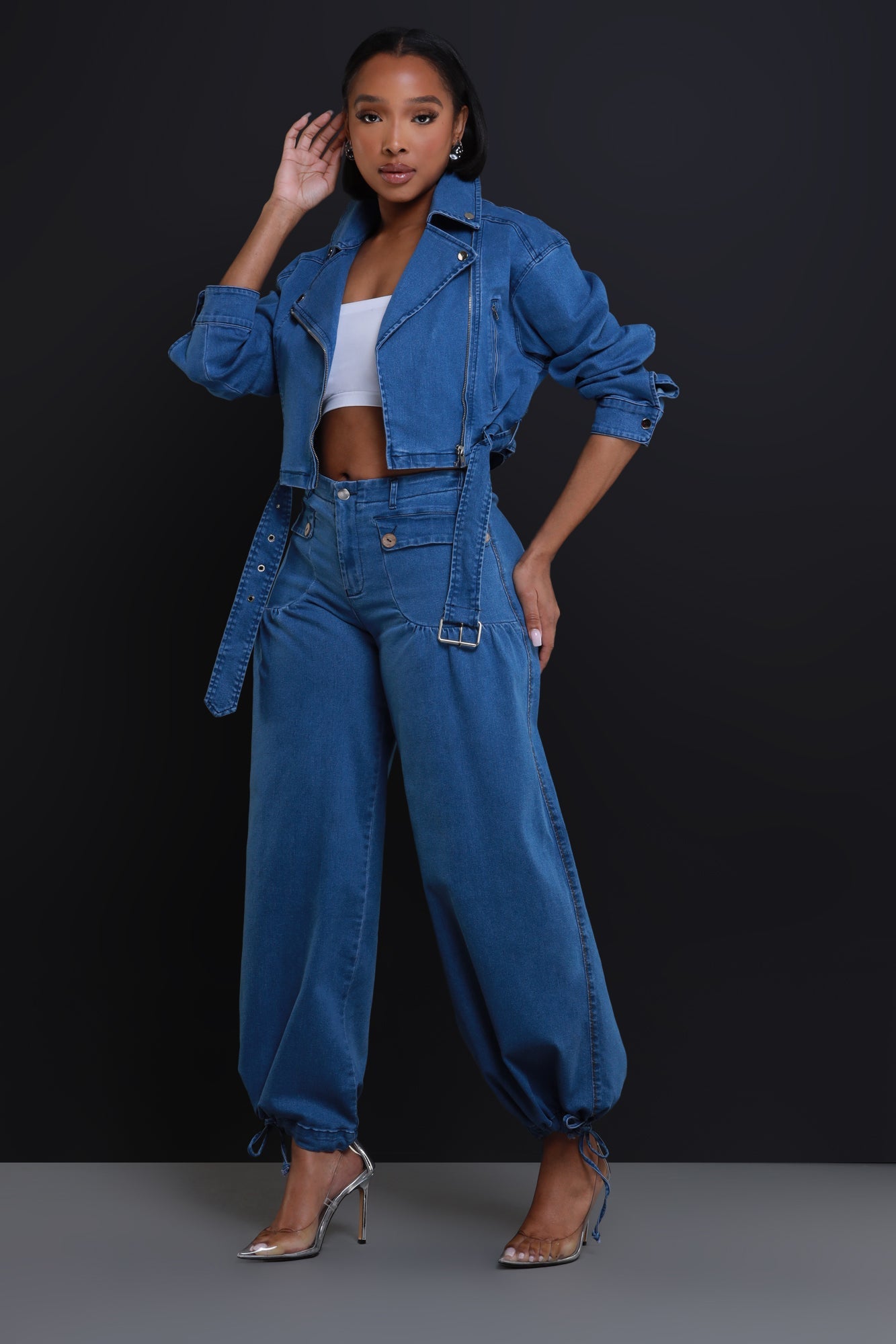 Heartstopper High Rise Wide Leg Jeans - Dark Wash - Swank A Posh
