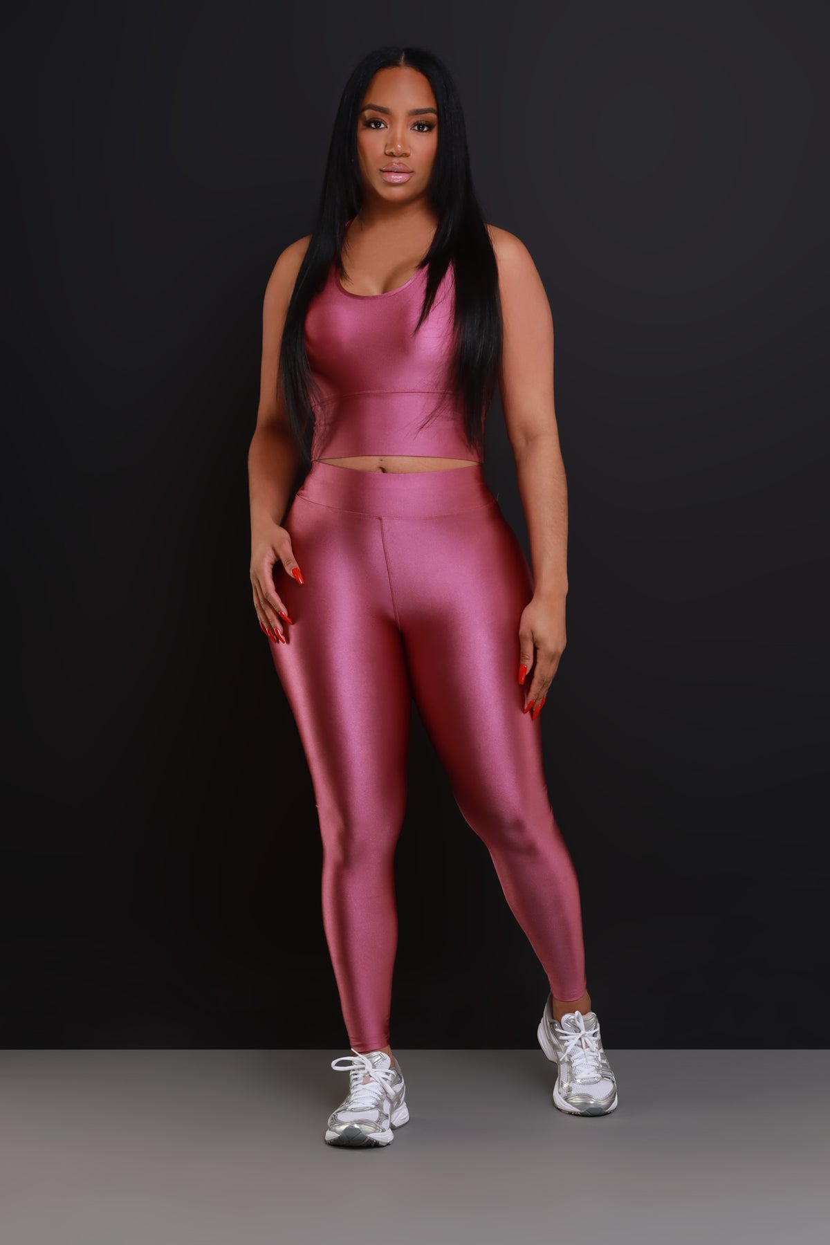 
              Hustle And Grind Cropped Athletic Set - Mauve - Swank A Posh
            