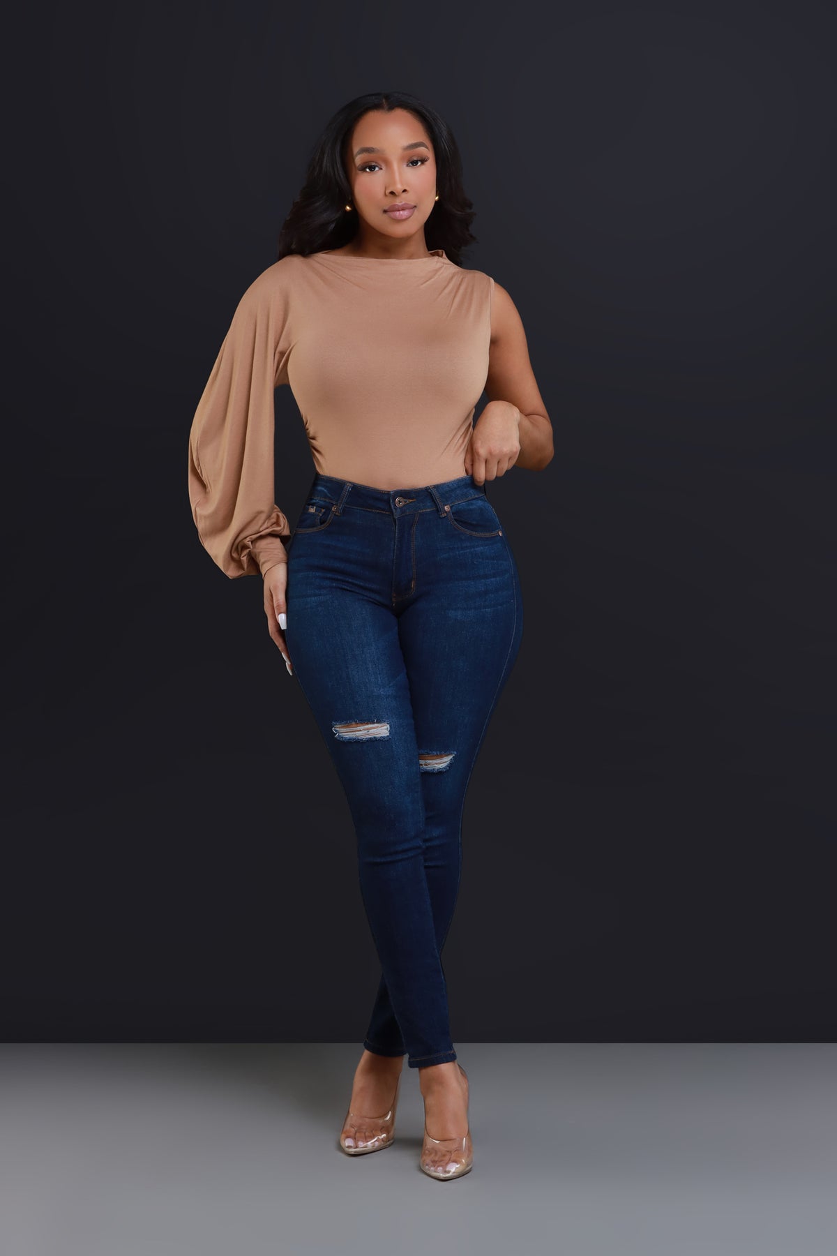 
              Get It All One Shoulder Top - Toffee - Swank A Posh
            