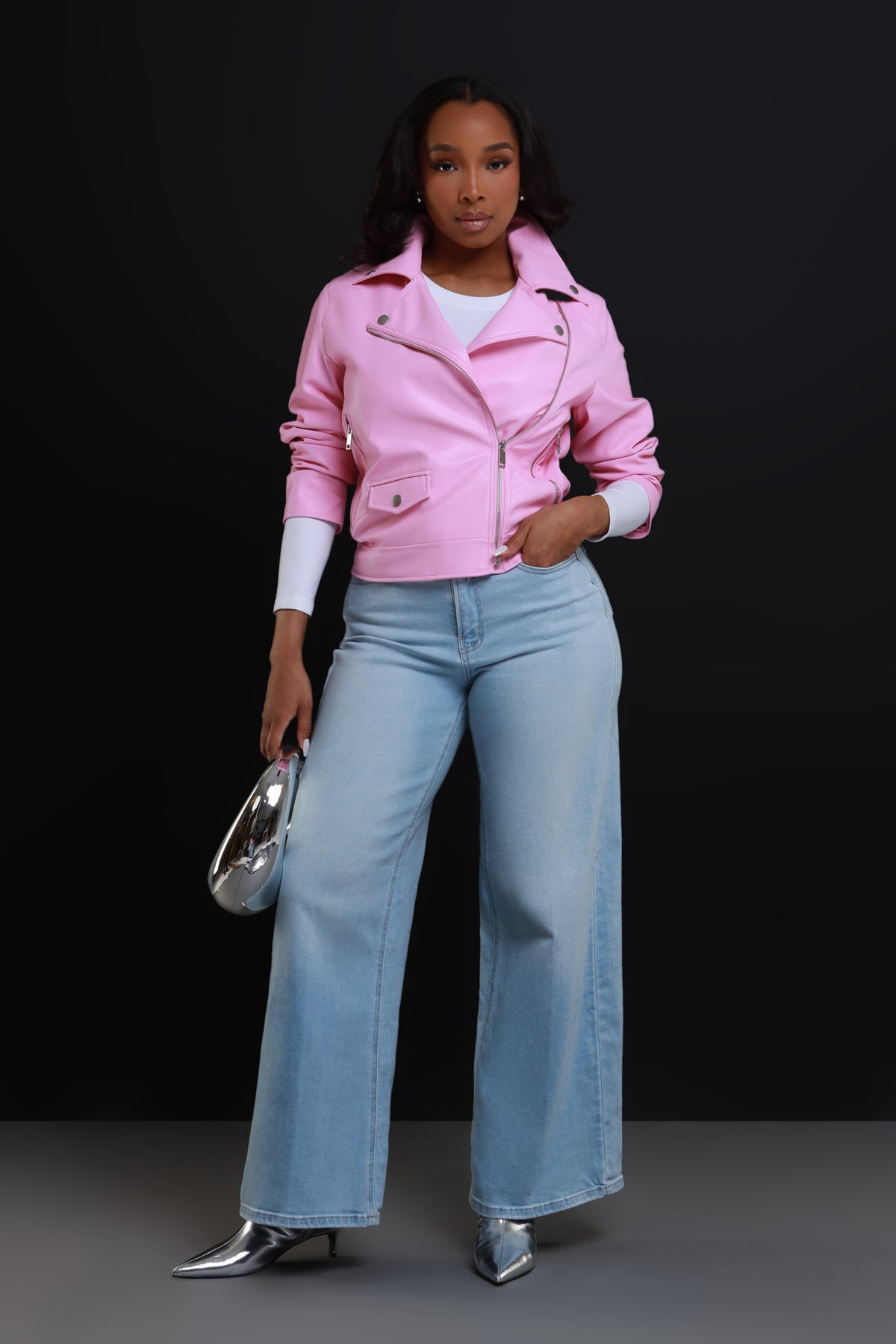 
              It&#39;s A Mood Faux Leather Jacket - Pink - Swank A Posh
            