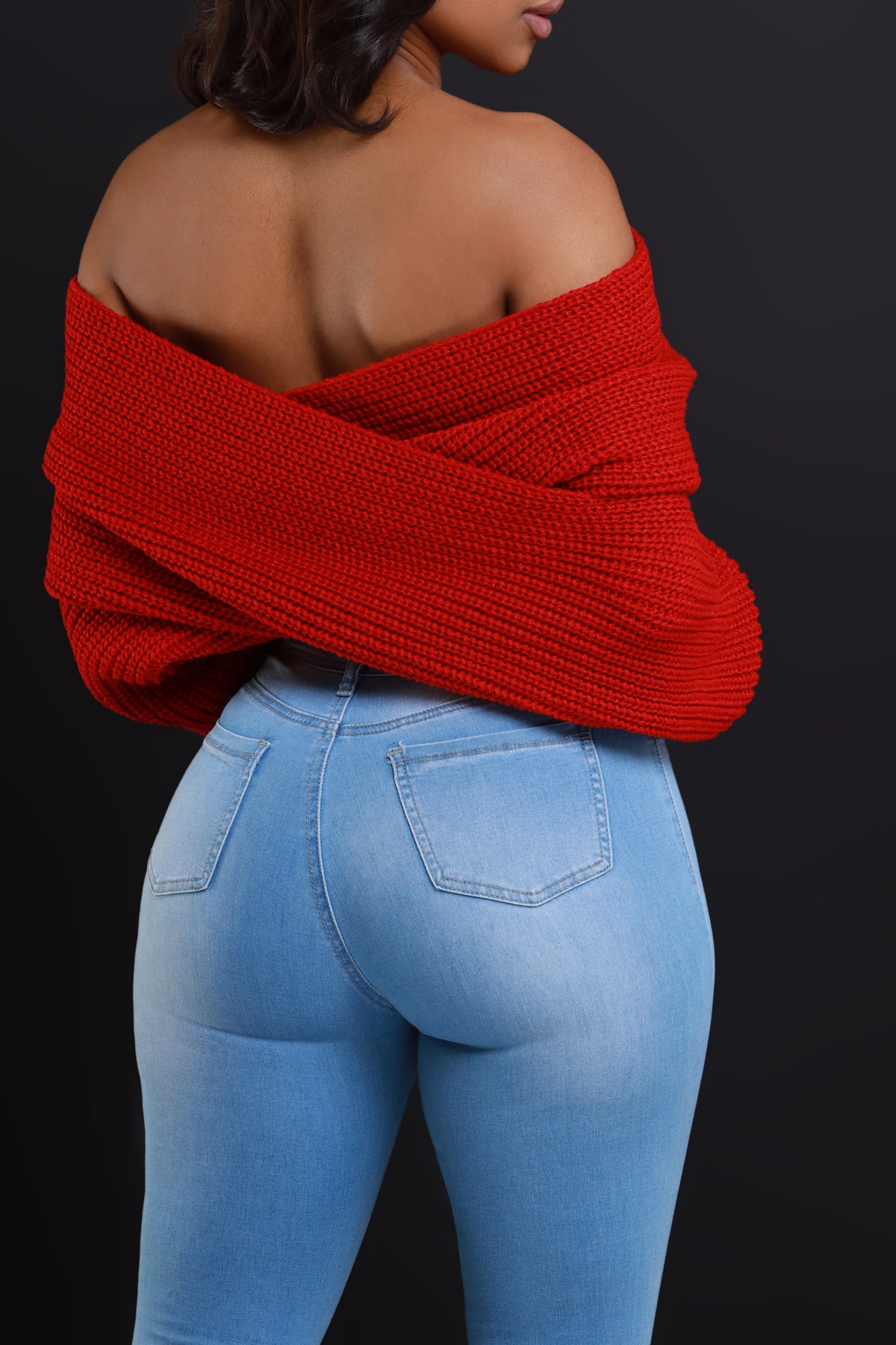 
              Multi Way Wrap Sweater - Red - Swank A Posh
            