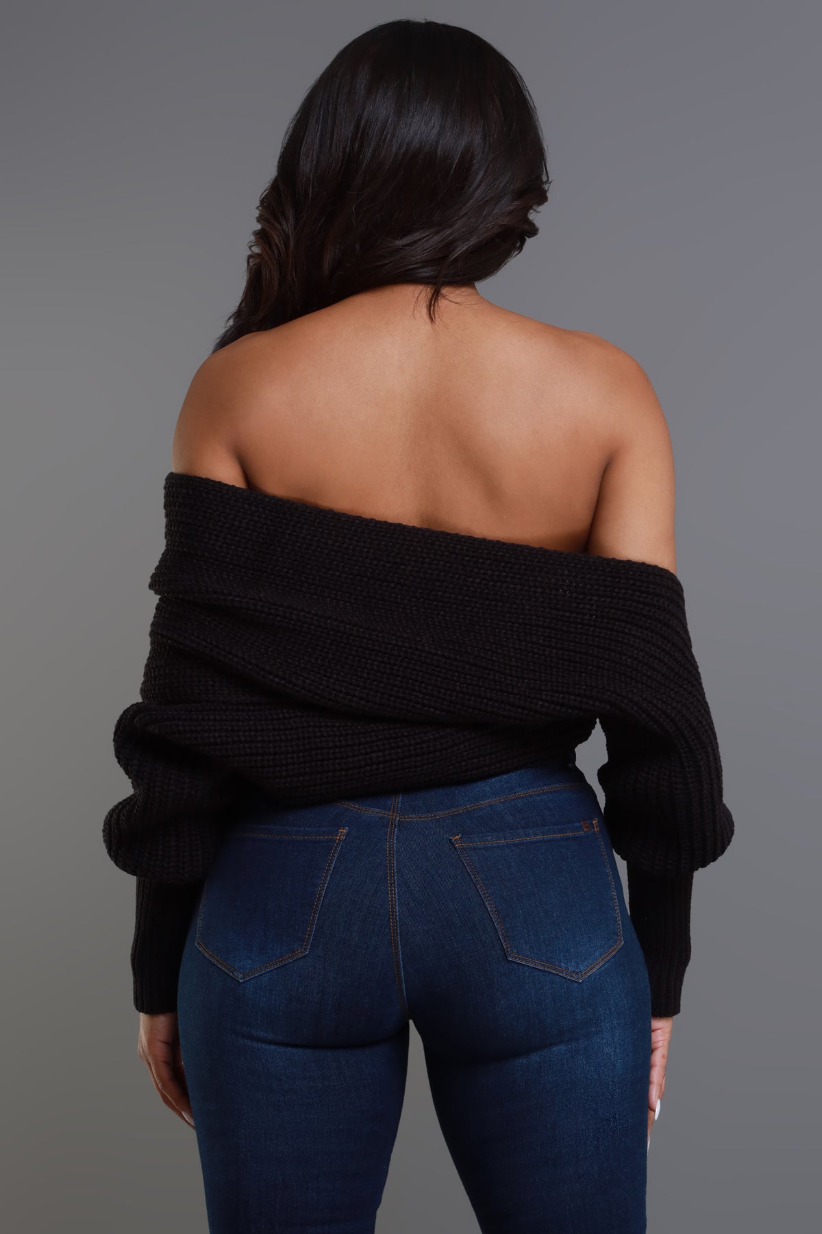 
              Multi Way Wrap Sweater - Black - Swank A Posh
            