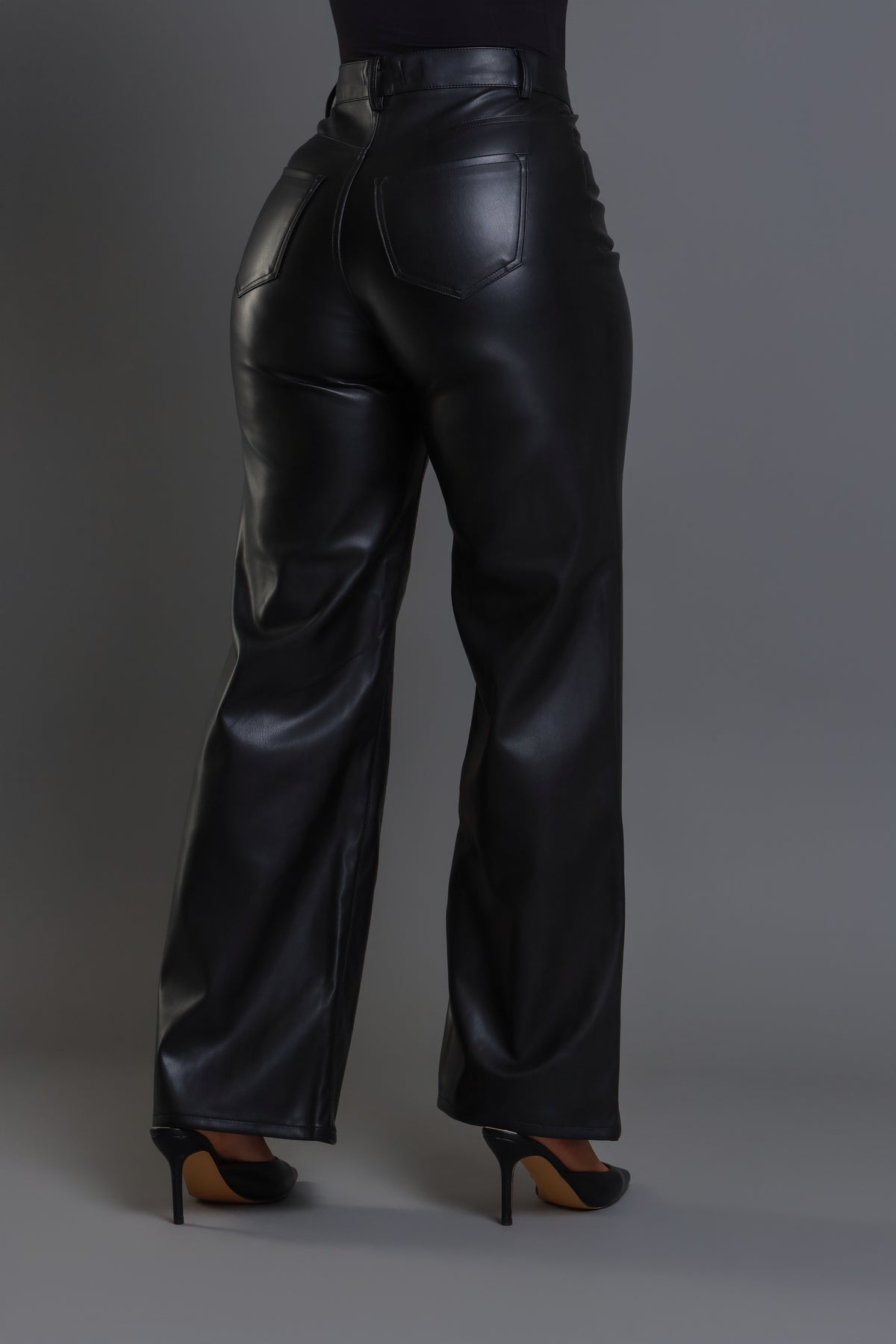 
              Offline Faux Leather Bootcut Pants - Black - Swank A Posh
            