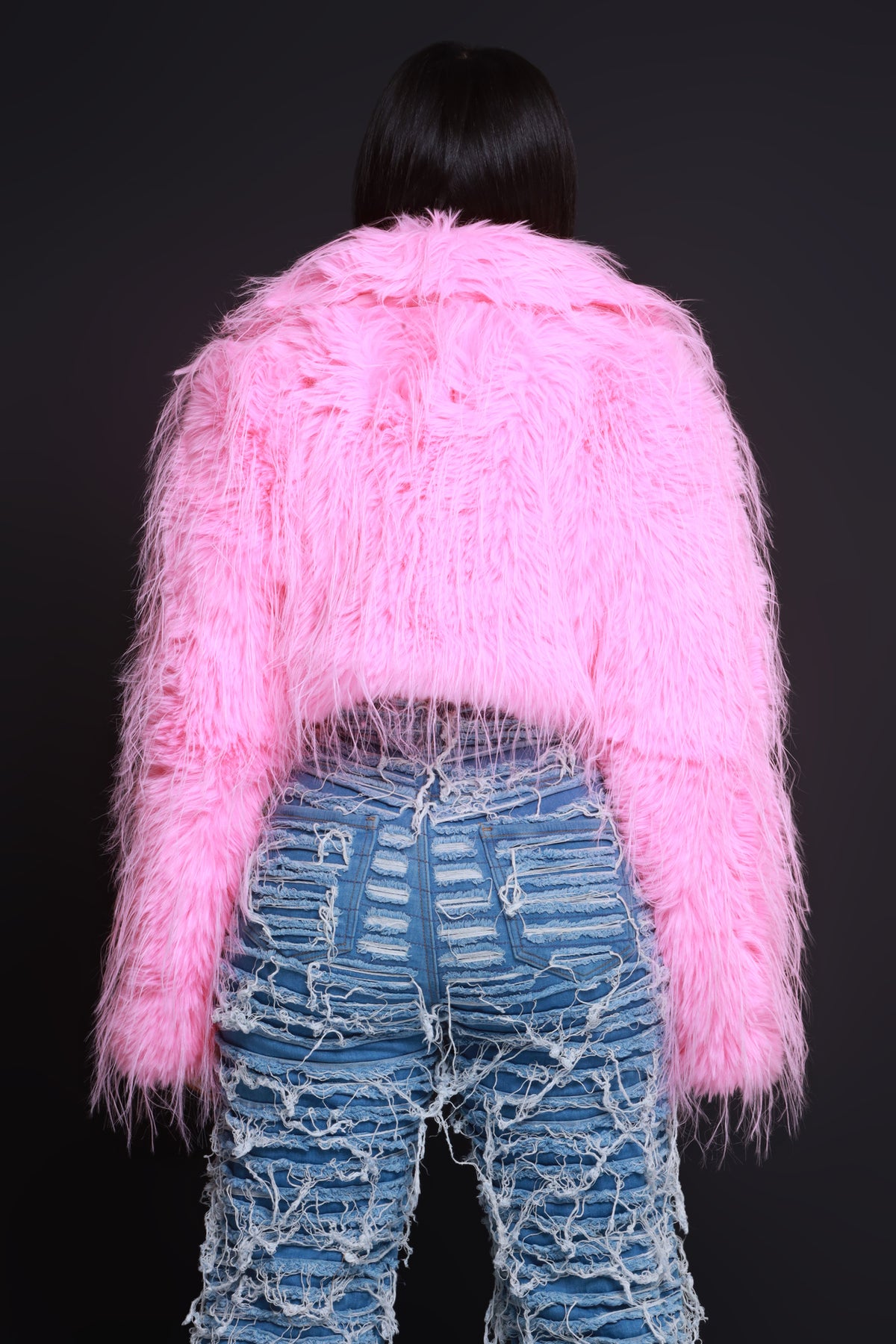 
              Blushed Shaggy Faux Fur Jacket - Pink - Swank A Posh
            