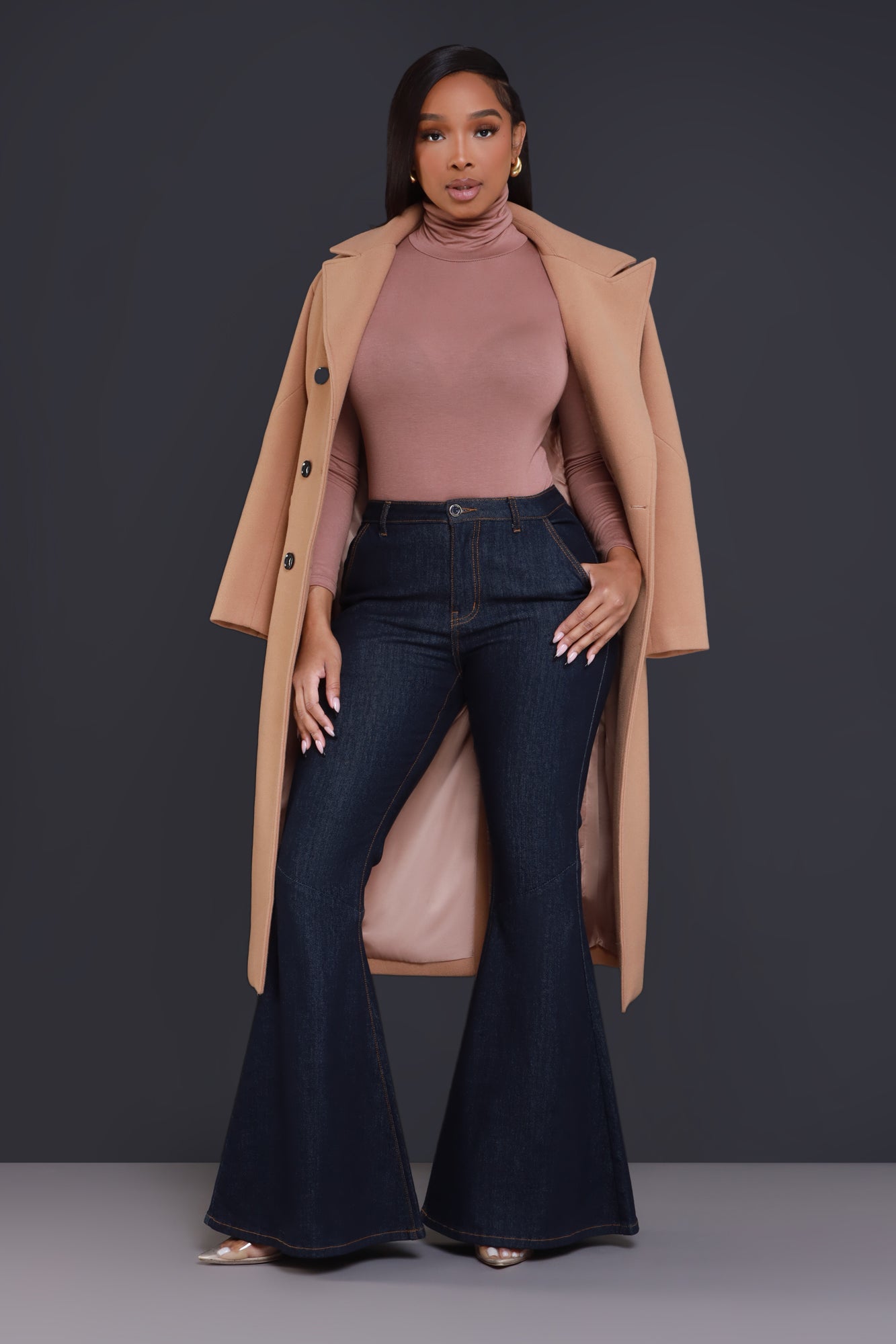 Maneater Turtleneck Bodysuit - Toffee - Swank A Posh