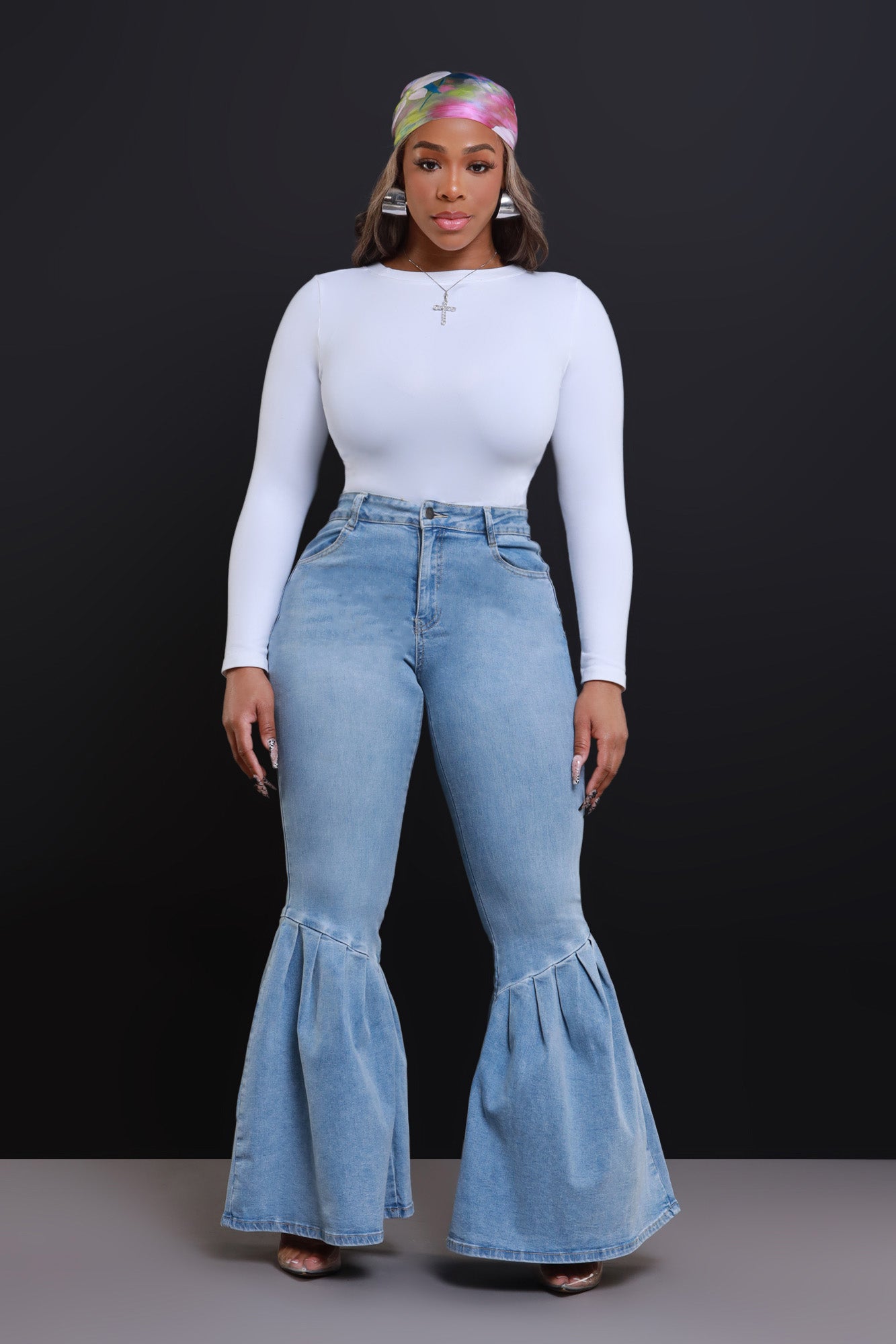 Sweet As Honey High Rise Bell Bottom Jeans - Light Wash - Swank A Posh