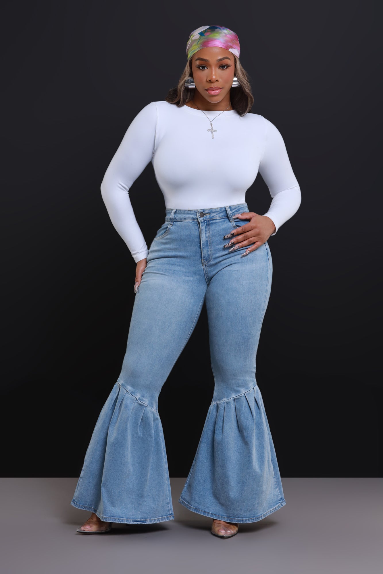 Sweet As Honey High Rise Bell Bottom Jeans - Light Wash - Swank A Posh