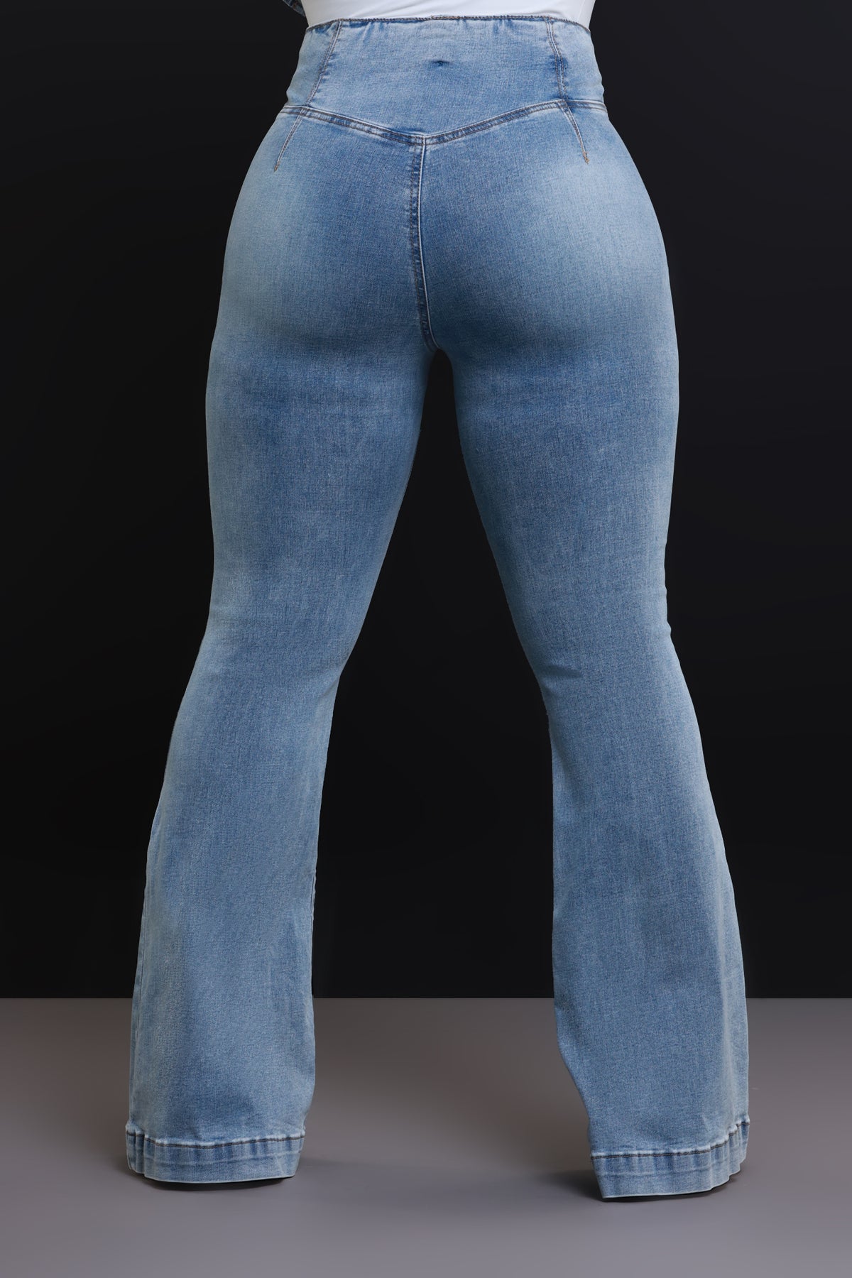 
              Next Lifetime High Rise Pull On Flare Jeans - Light Wash - Swank A Posh
            