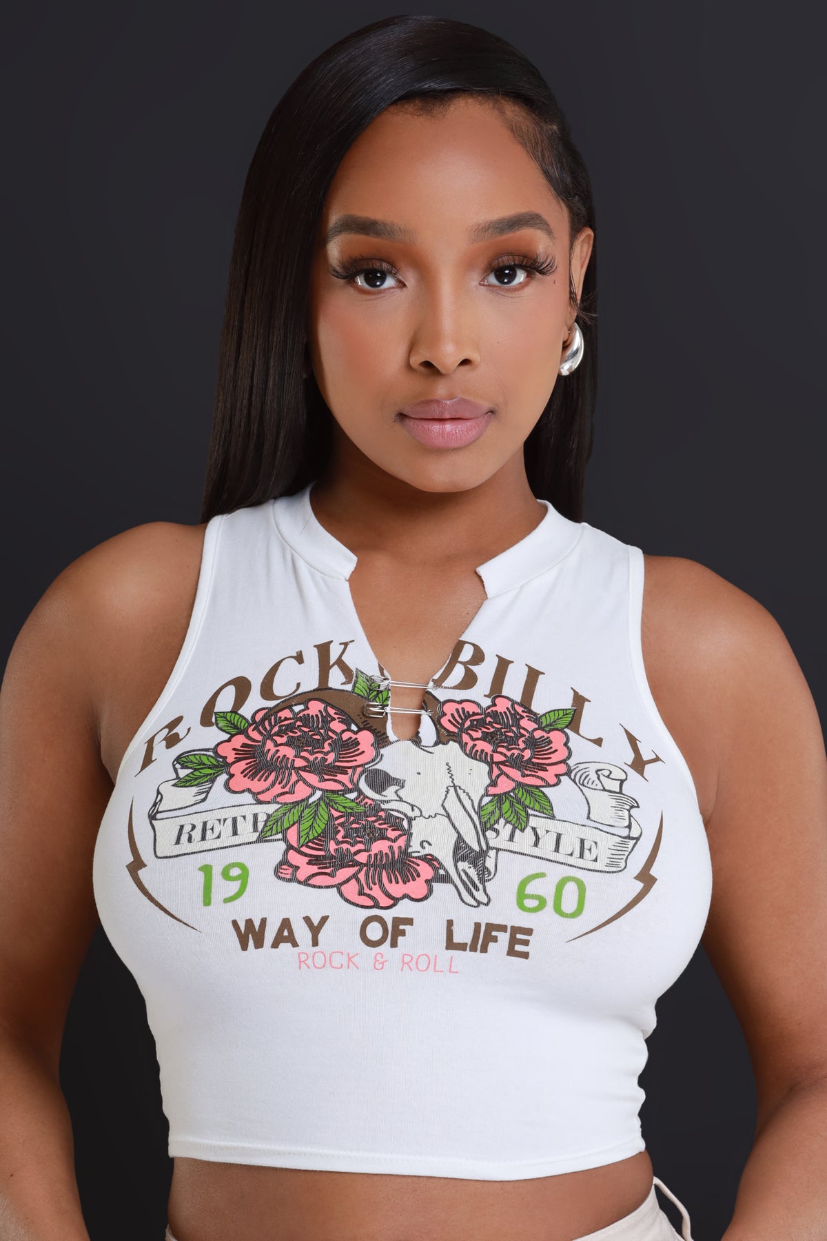 
              Way Of Life Graphic Crop Top - White - Swank A Posh
            