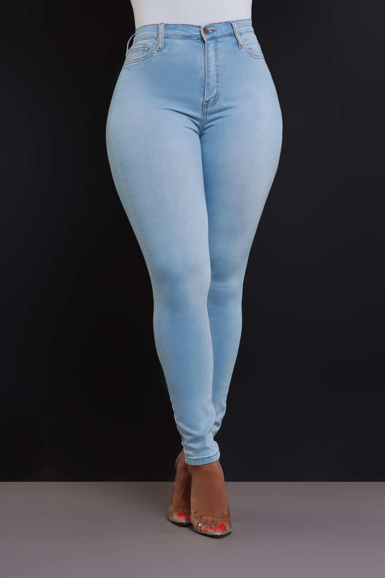 Call Me Up High Rise Skinny Jeans - Light Wash - Swank A Posh