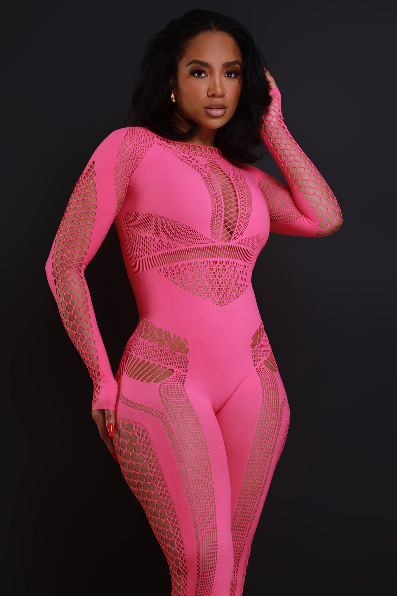 Work Out For Me Laser Cut Seamless Jacket - Hot Pink