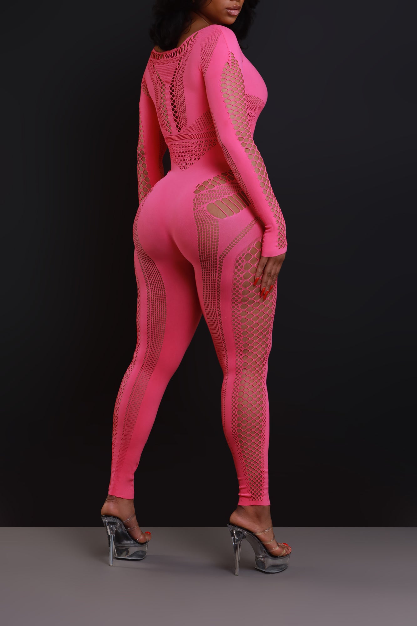 Baby Girl Laser Cut Seamless Jumpsuit - Pink - Swank A Posh