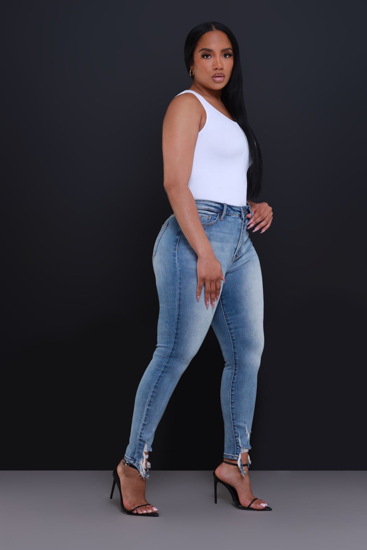 
              For Your Thoughts High Rise Skinny Jeans - Medium Wash - Swank A Posh
            