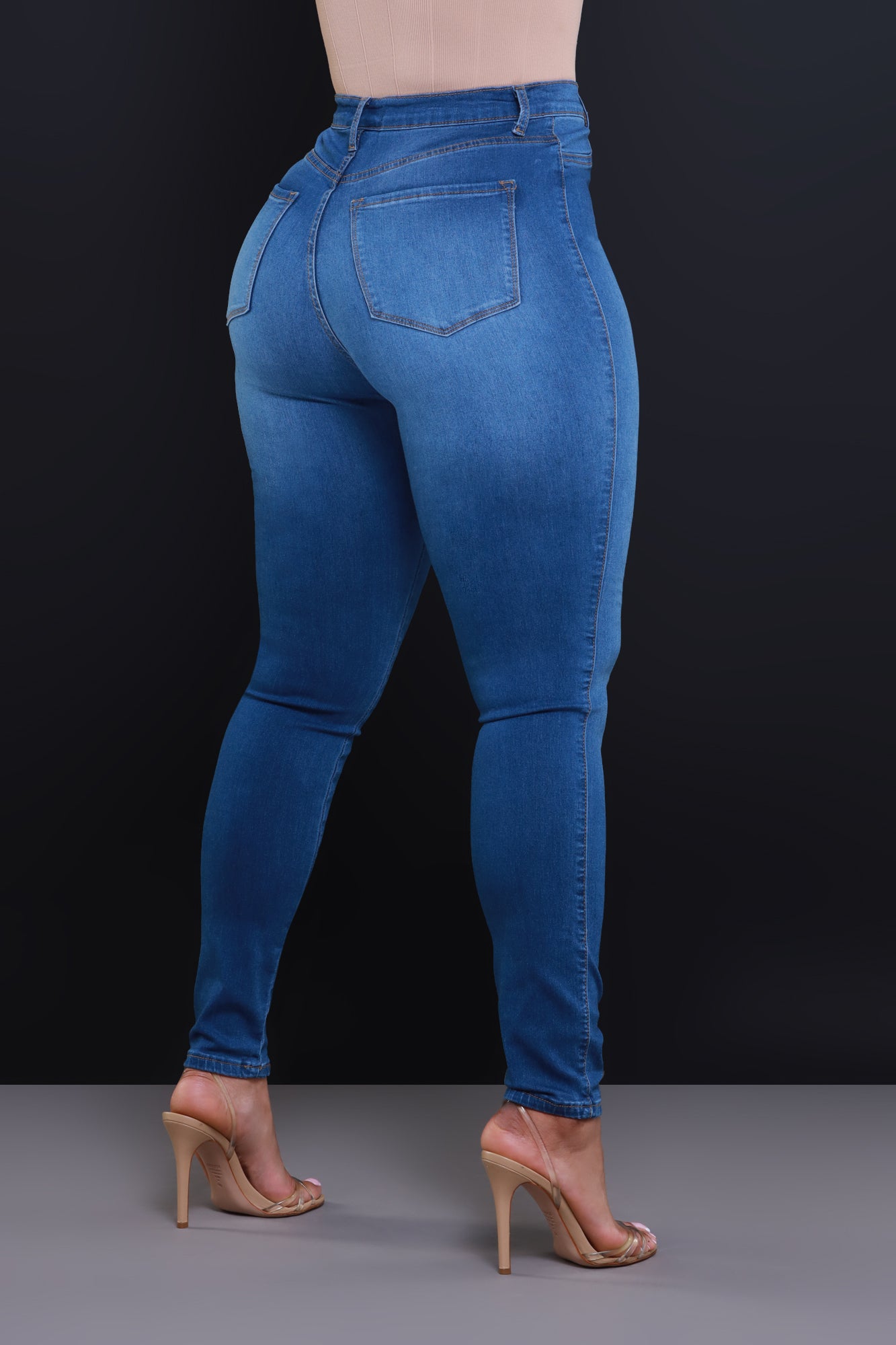 On Strike High Rise Jeans - Mid Wash - Swank A Posh