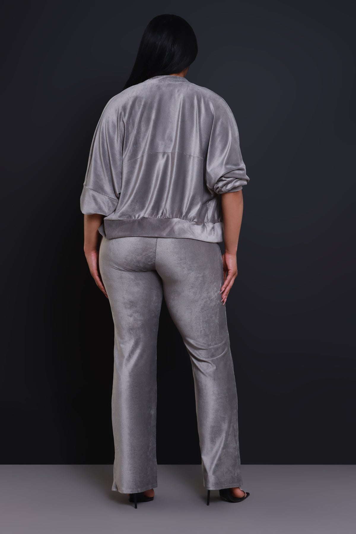 
              Cheat Day Corduroy Zip-Up Pants Set - Gray - Swank A Posh
            