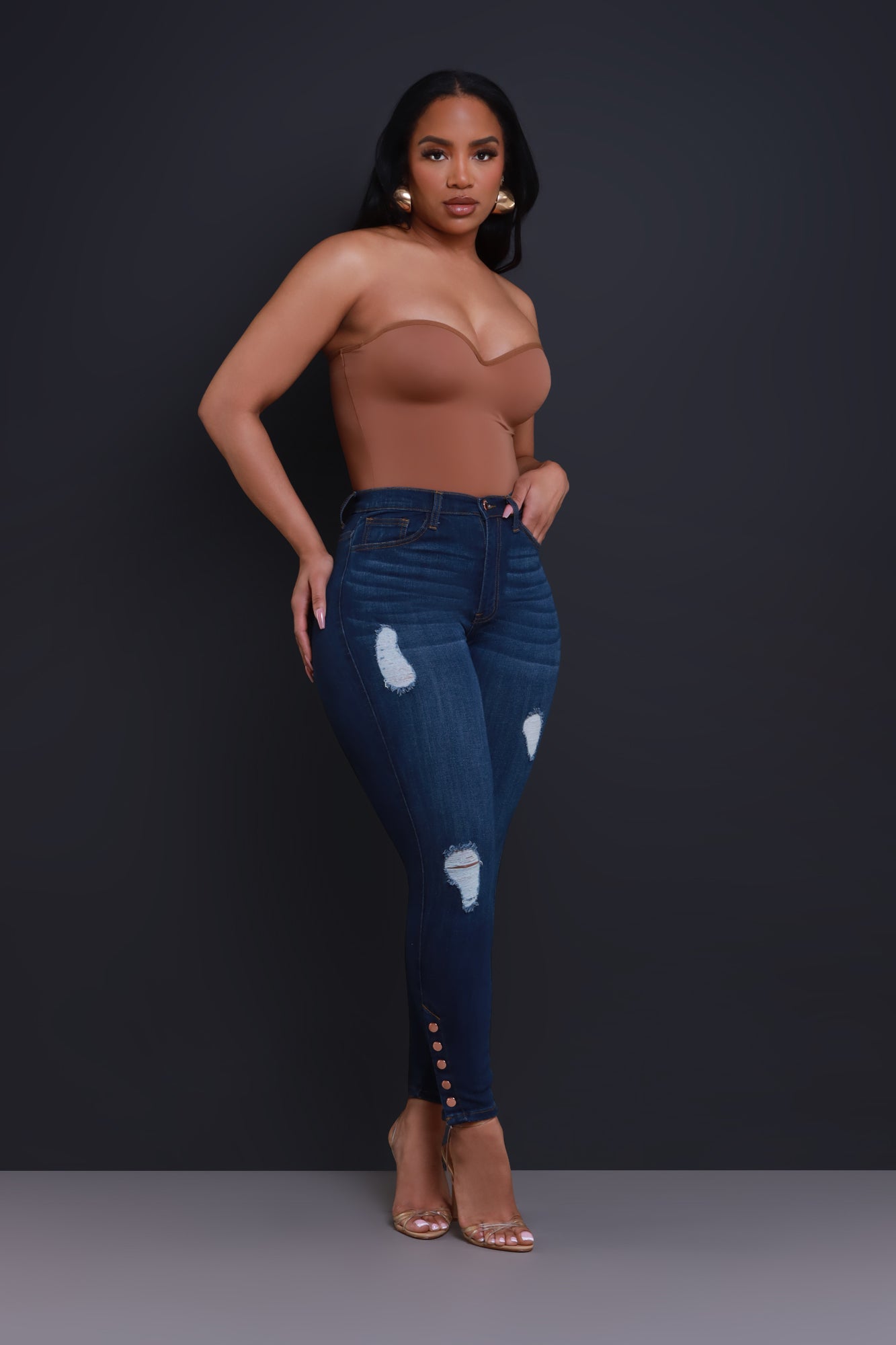Deal Breaker High Rise Jeans - Dark Wash - Swank A Posh