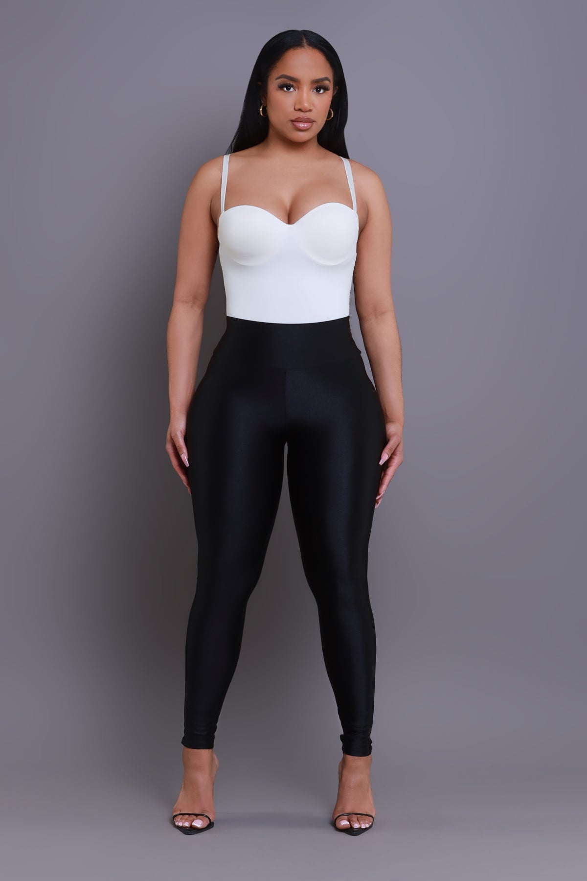 
              Out Of Control High Rise Shiny Leggings - Black - Swank A Posh
            