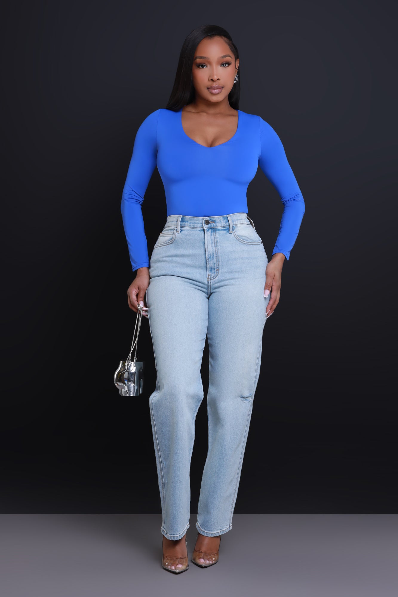 Count Me In Long Sleeve Top - Royal Blue - Swank A Posh