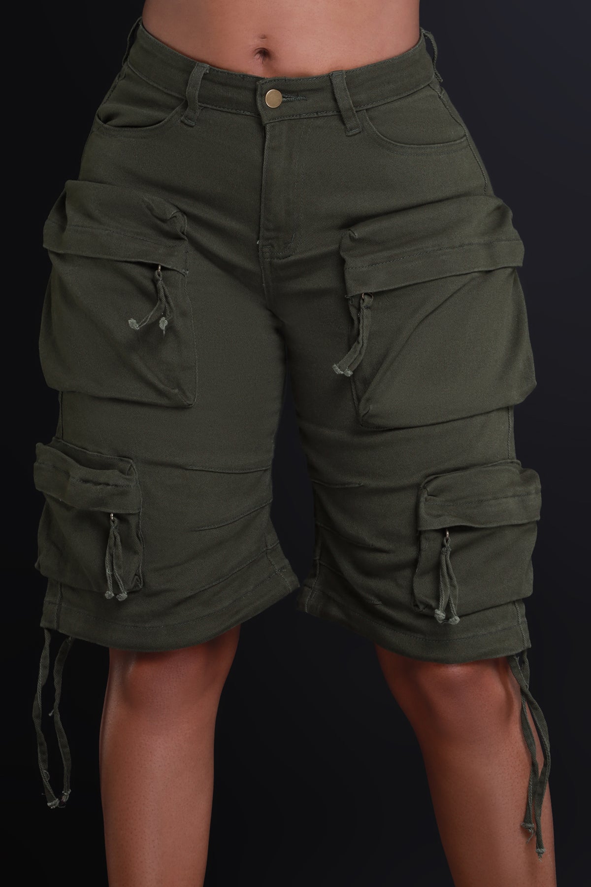 
              Undisclosed Cargo Bermuda Shorts - Olive - Swank A Posh
            