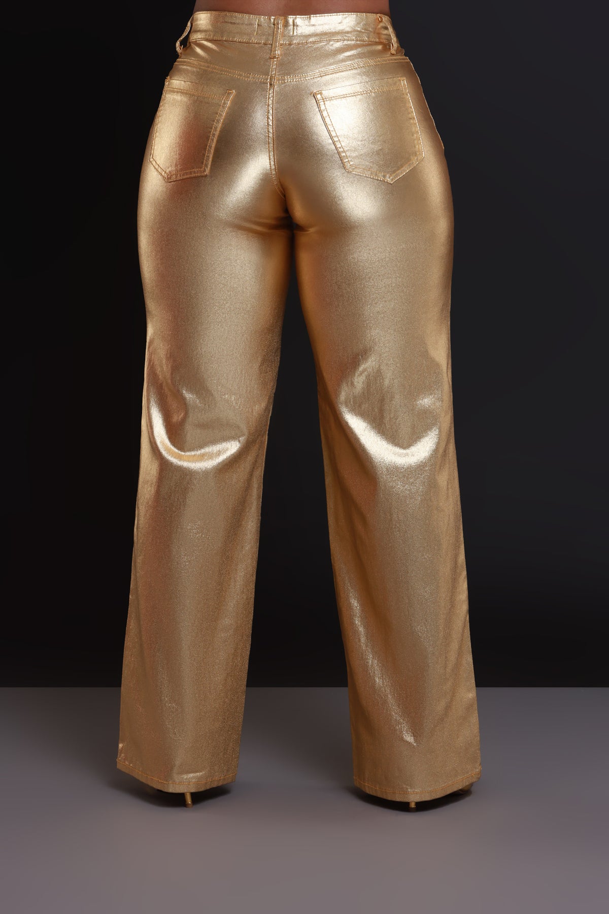 
              Trophy Room Wide Leg Metallic Pants - Gold - Swank A Posh
            