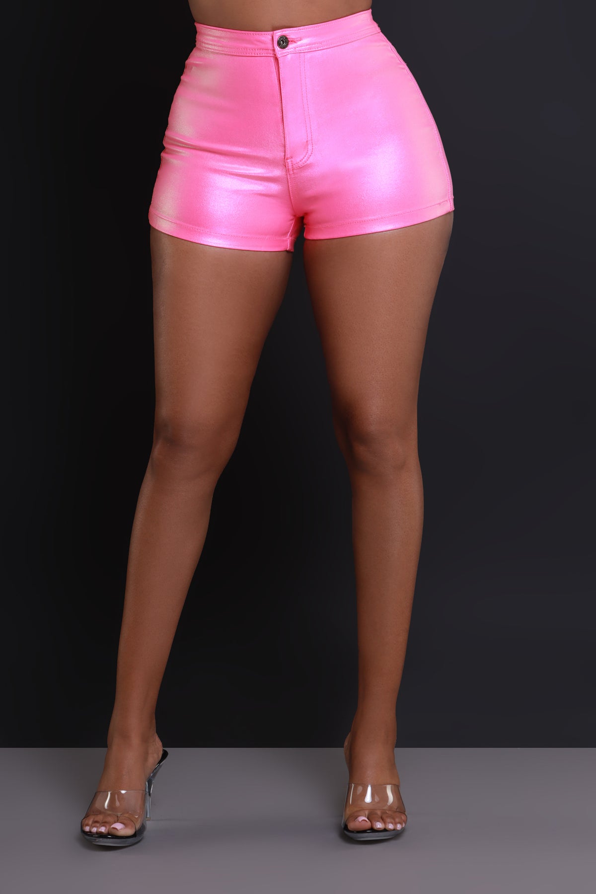 
              Heat Wave High Waist Metallic Shorts - Hot Pink - Swank A Posh
            