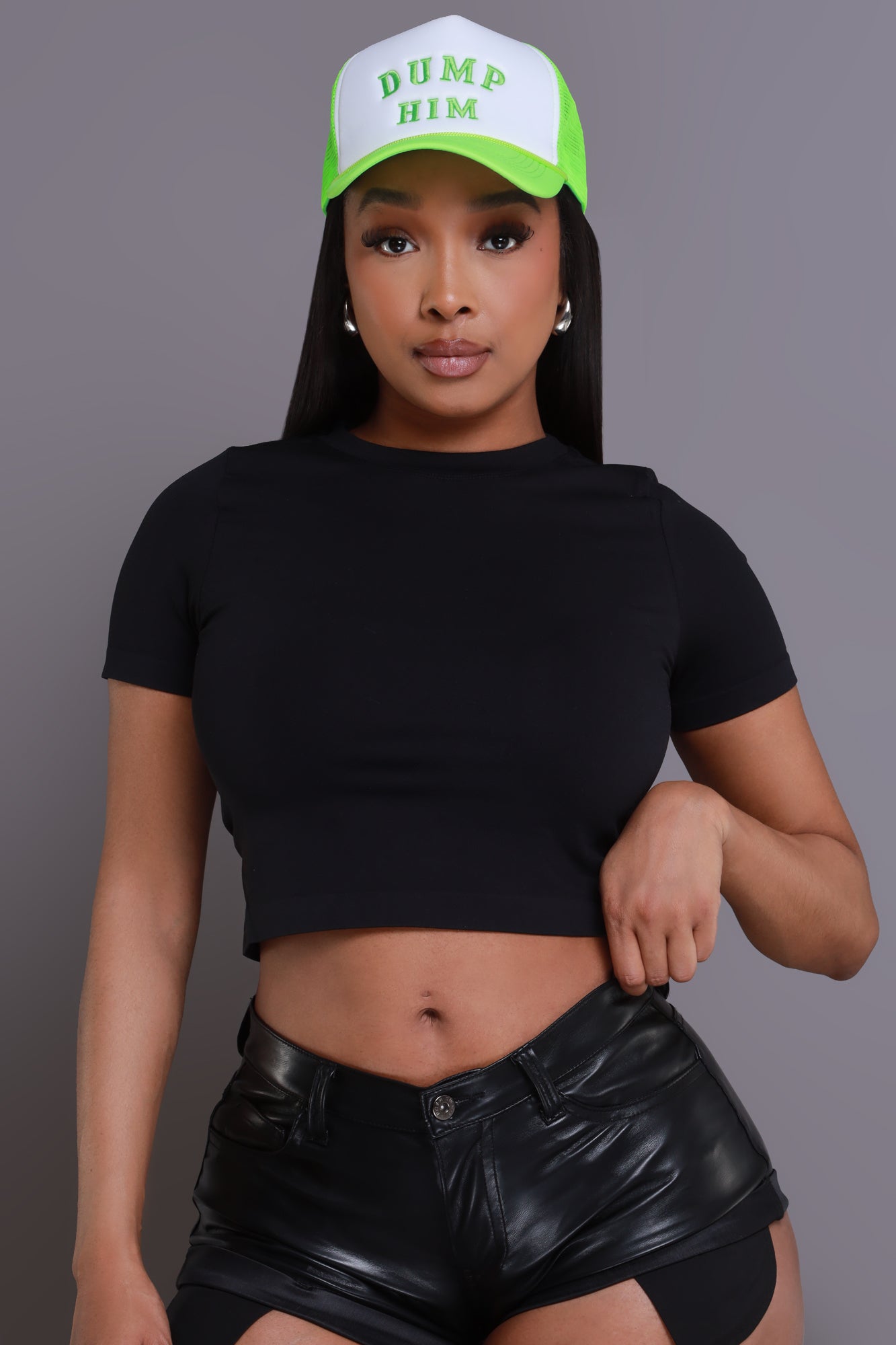 The Perfect Short Sleeve Cropped T-Shirt - Black - Swank A Posh