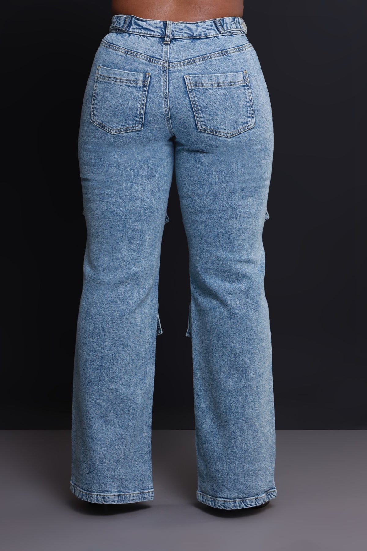 
              Stop Fronting Wide Leg Cargo Jeans - Light Wash - Swank A Posh
            