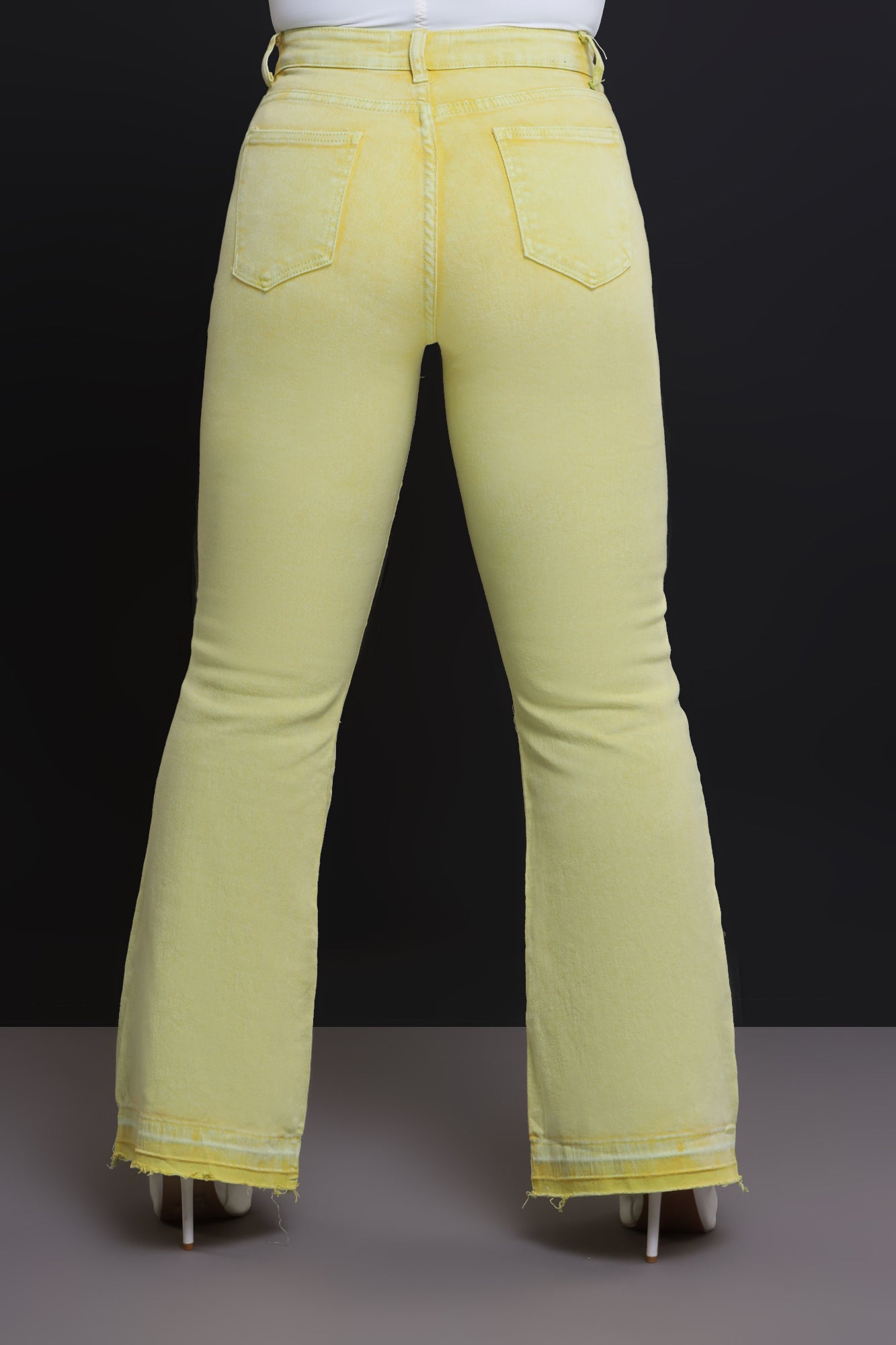 Access Denied High Rise Flare Leg Jeans - Green - Swank A Posh