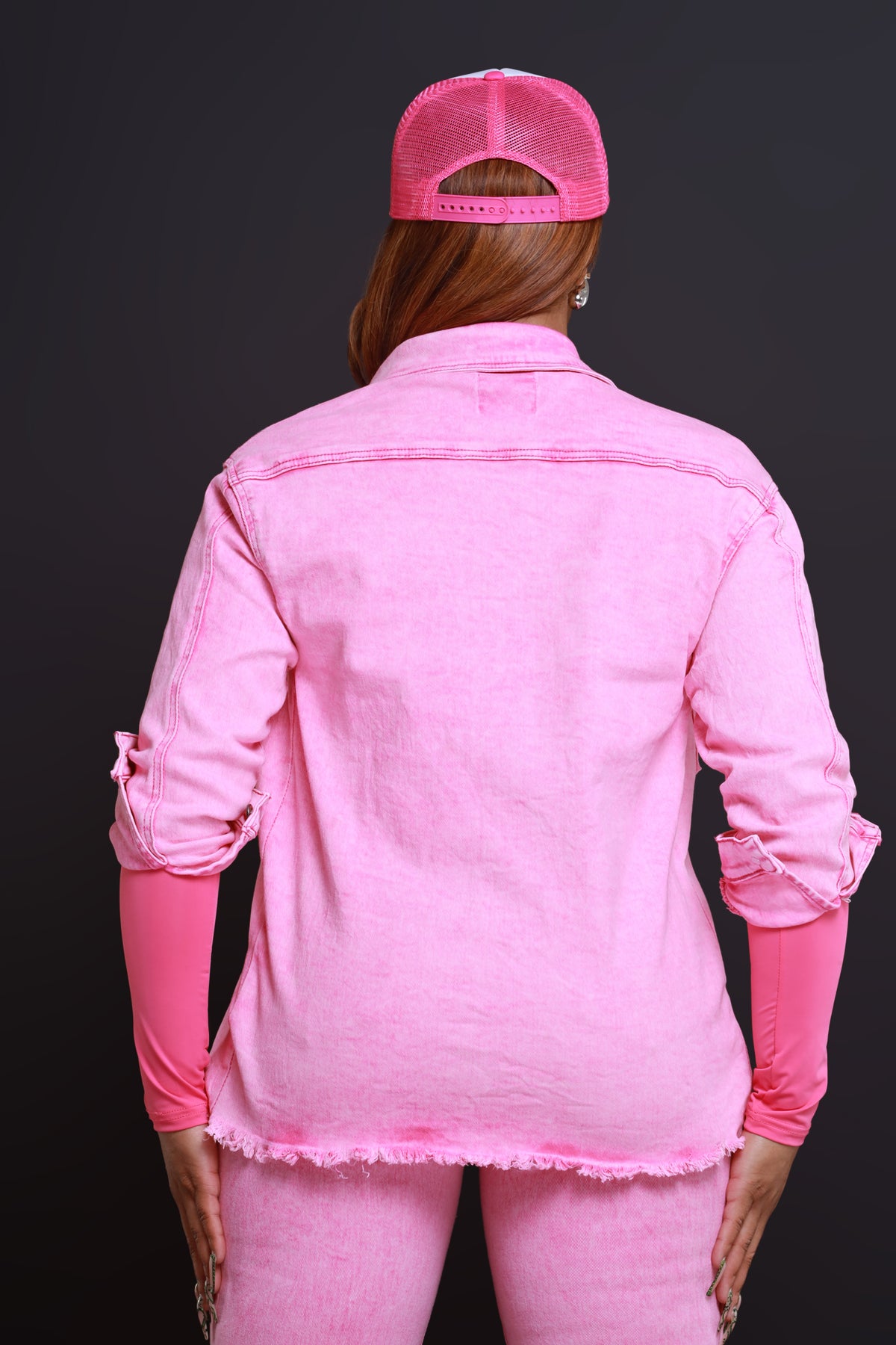 
              Access Denied Denim Jacket - Pink - Swank A Posh
            
