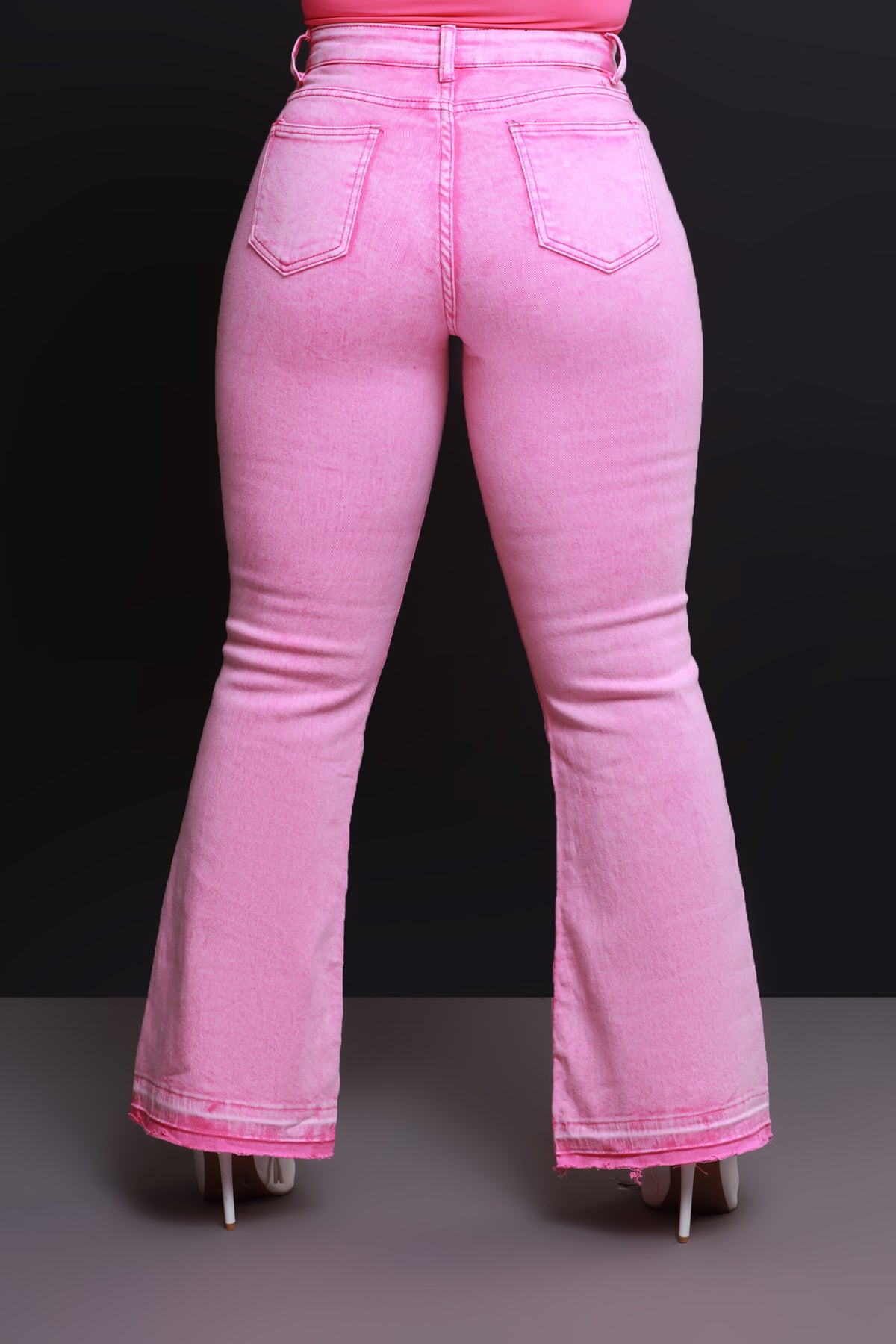 
              Access Denied High Rise Flare Leg Jeans - Pink - Swank A Posh
            