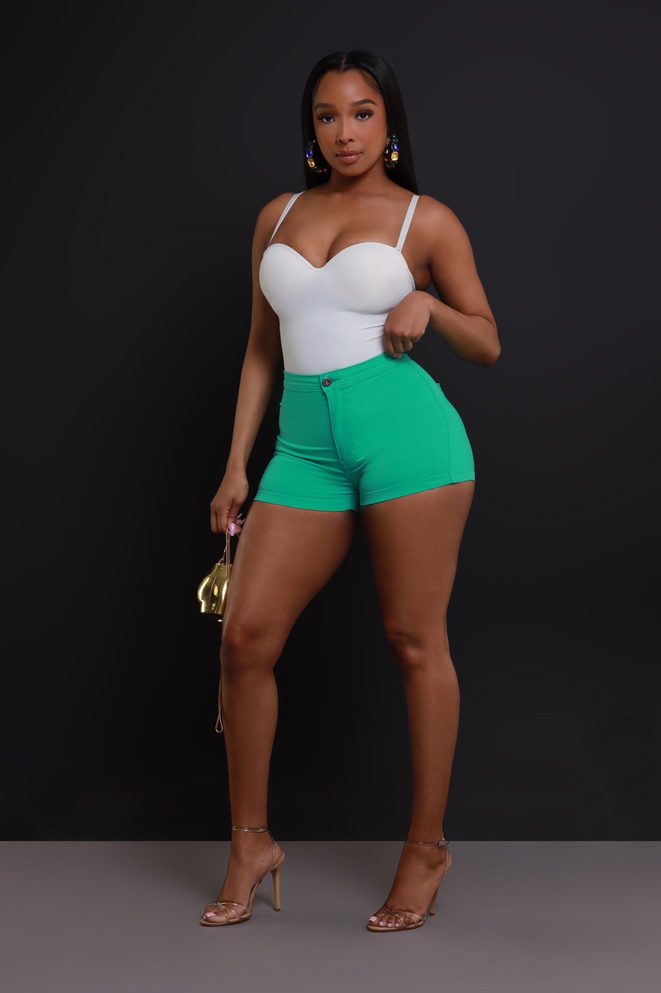 Super Swank High Waist Stretchy Shorts - Mint - Swank A Posh
