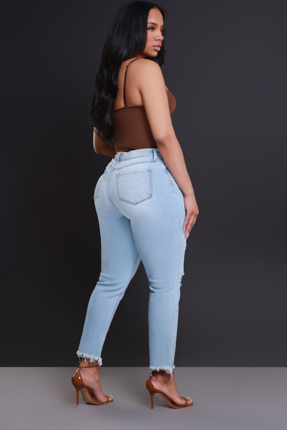 
              Tried Our Best Distressed Straight Leg Jeans - Light Wash - Swank A Posh
            