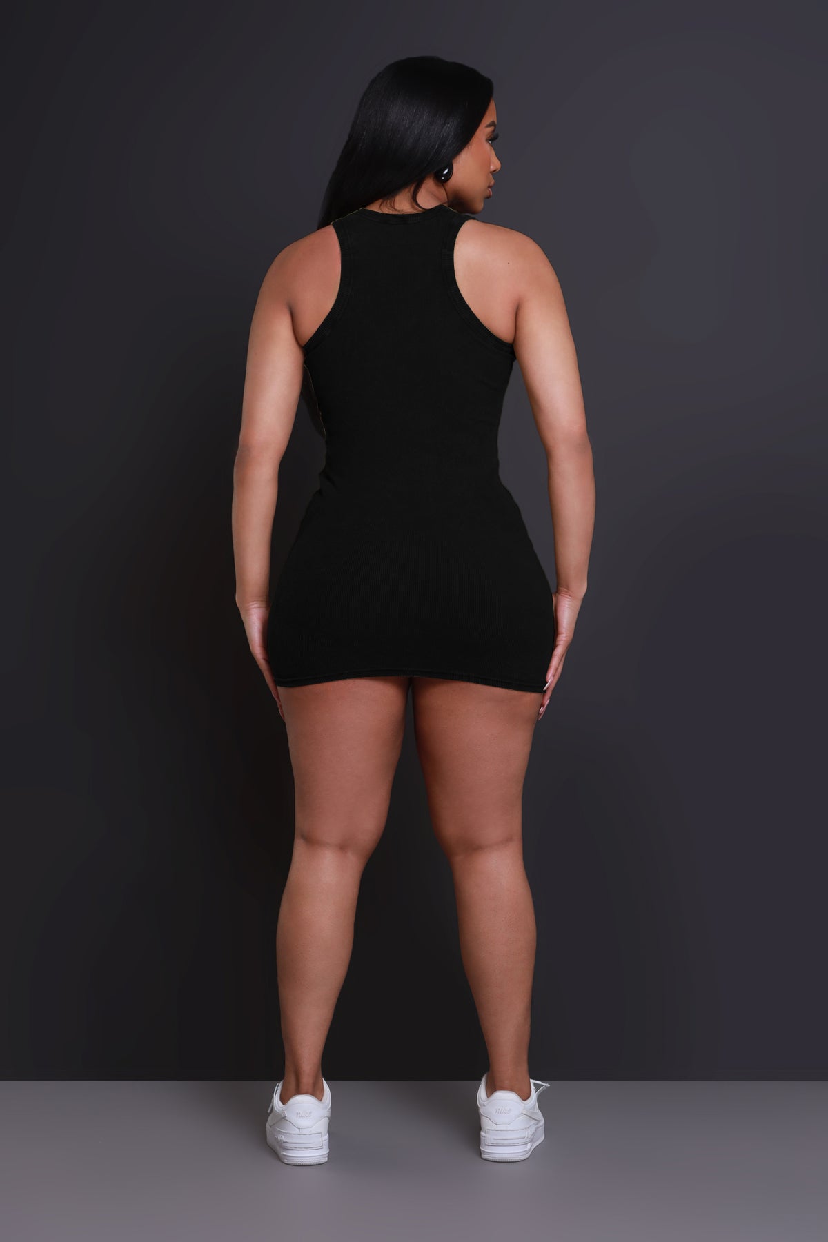 
              Front Row NUW Ribbed Mini Dress - Black - Swank A Posh
            