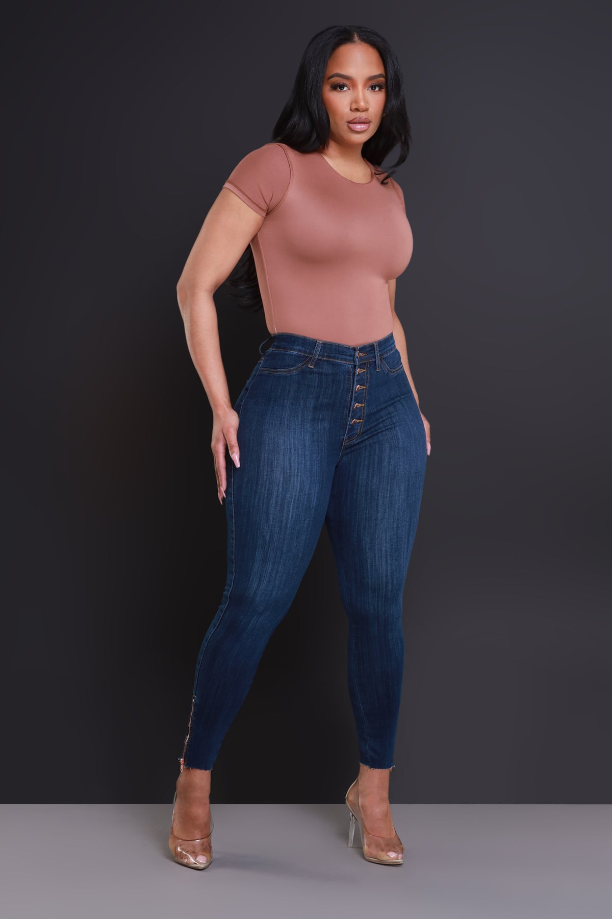 
              Jasmine High Rise Skinny Jeans - Dark Wash - Swank A Posh
            