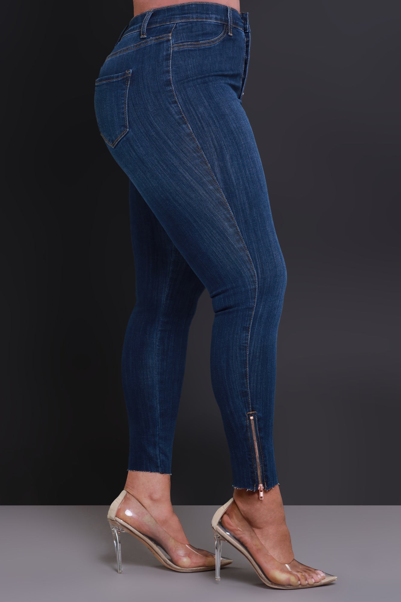 Jasmine High Rise Skinny Jeans - Dark Wash - Swank A Posh
