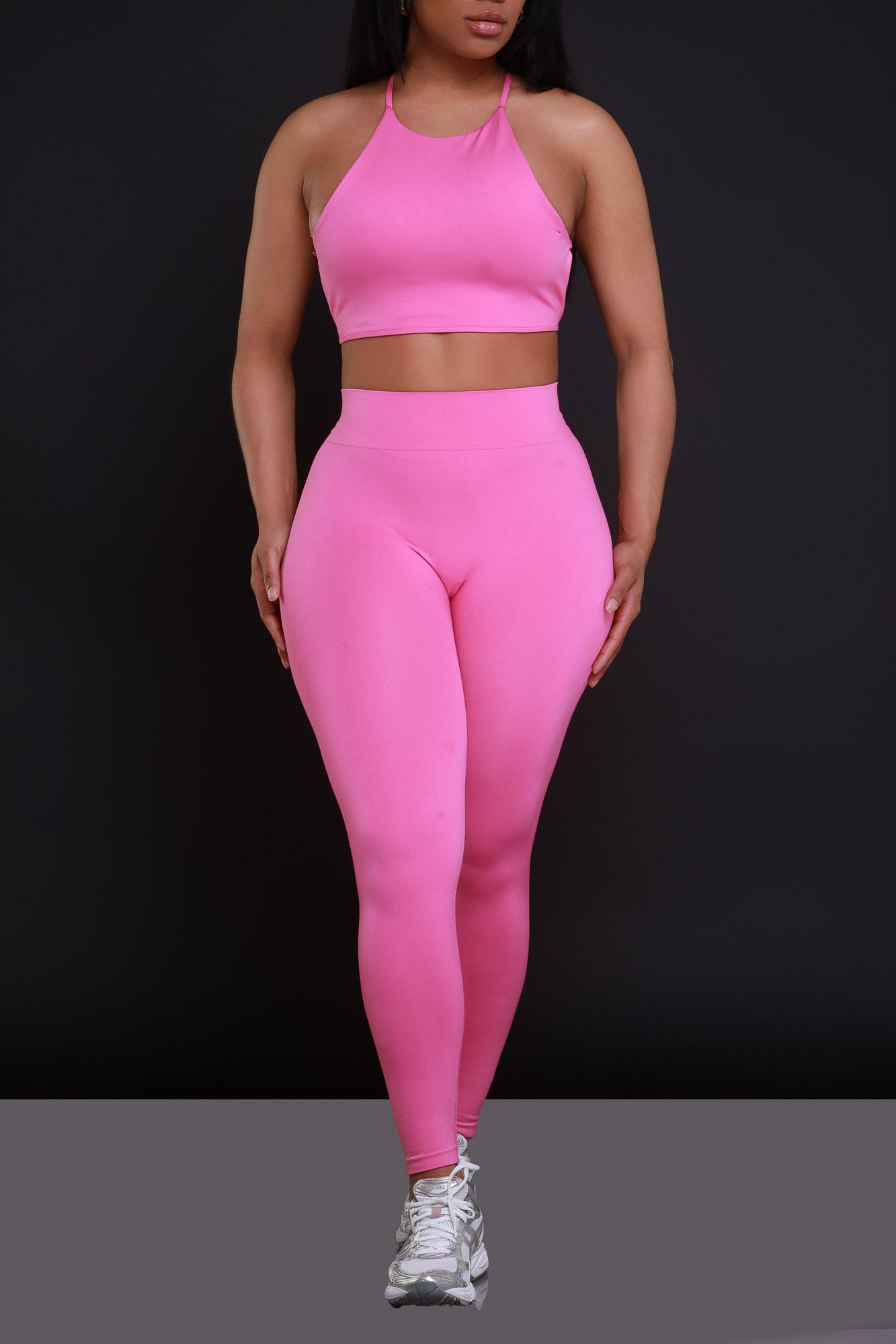Sold Out NUW Open Back Legging Set - Pink - Swank A Posh