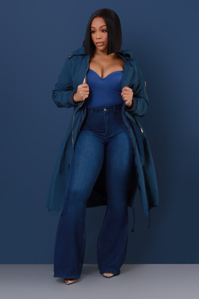 Not Your Average Bomber Parka - Navy - Swank A Posh