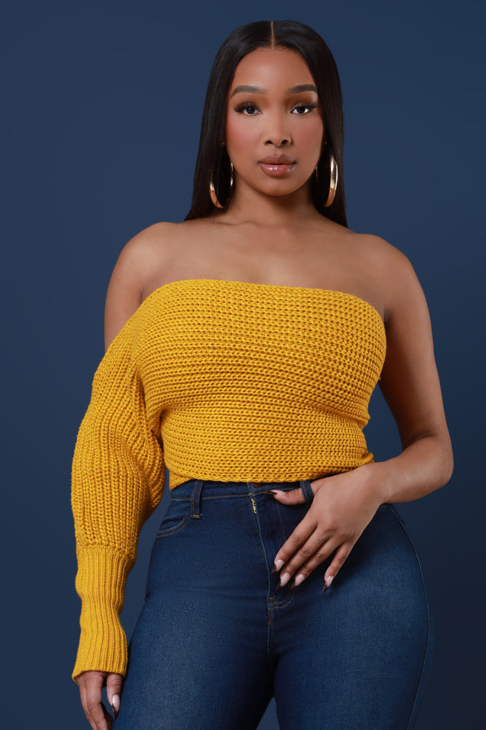 Multi Way Wrap Sweater - Gold - Swank A Posh