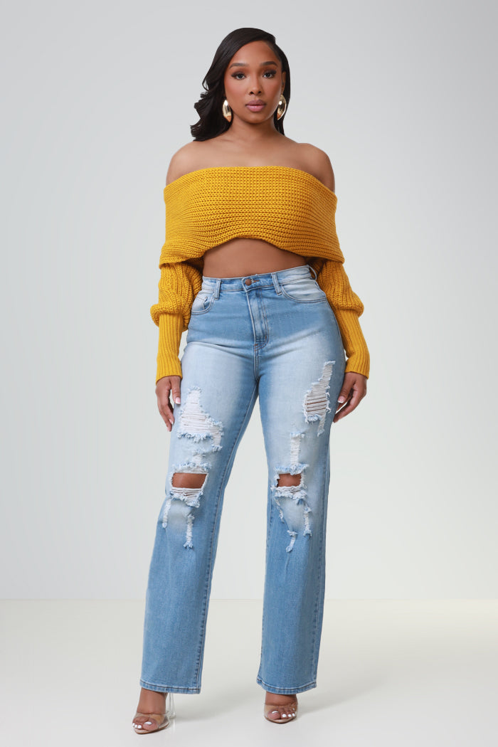 Multi Way Wrap Sweater - Honey