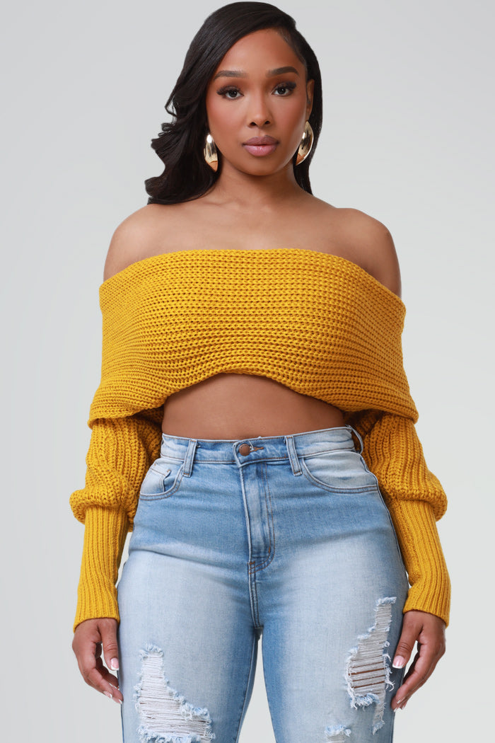 Multi Way Wrap Sweater - Honey - Swank A Posh