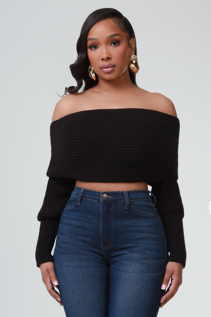 Multi Way Wrap Sweater - Black - Swank A Posh